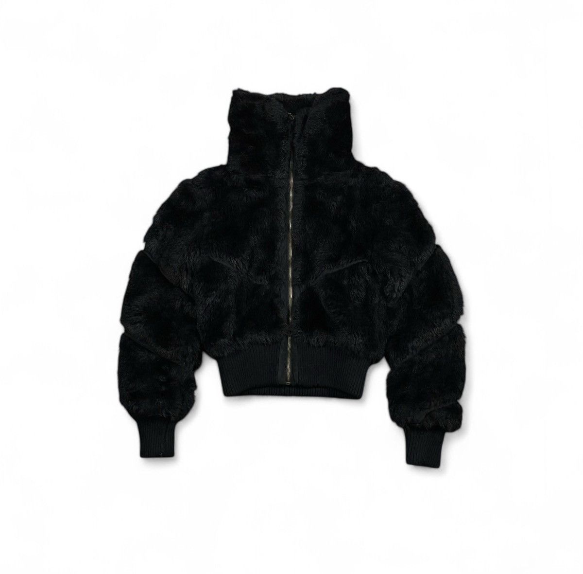 Vintage Cropped Vintage fluffy Faux Fur bomber jacket Size S / US 4 / IT 40 - 1 Thumbnail