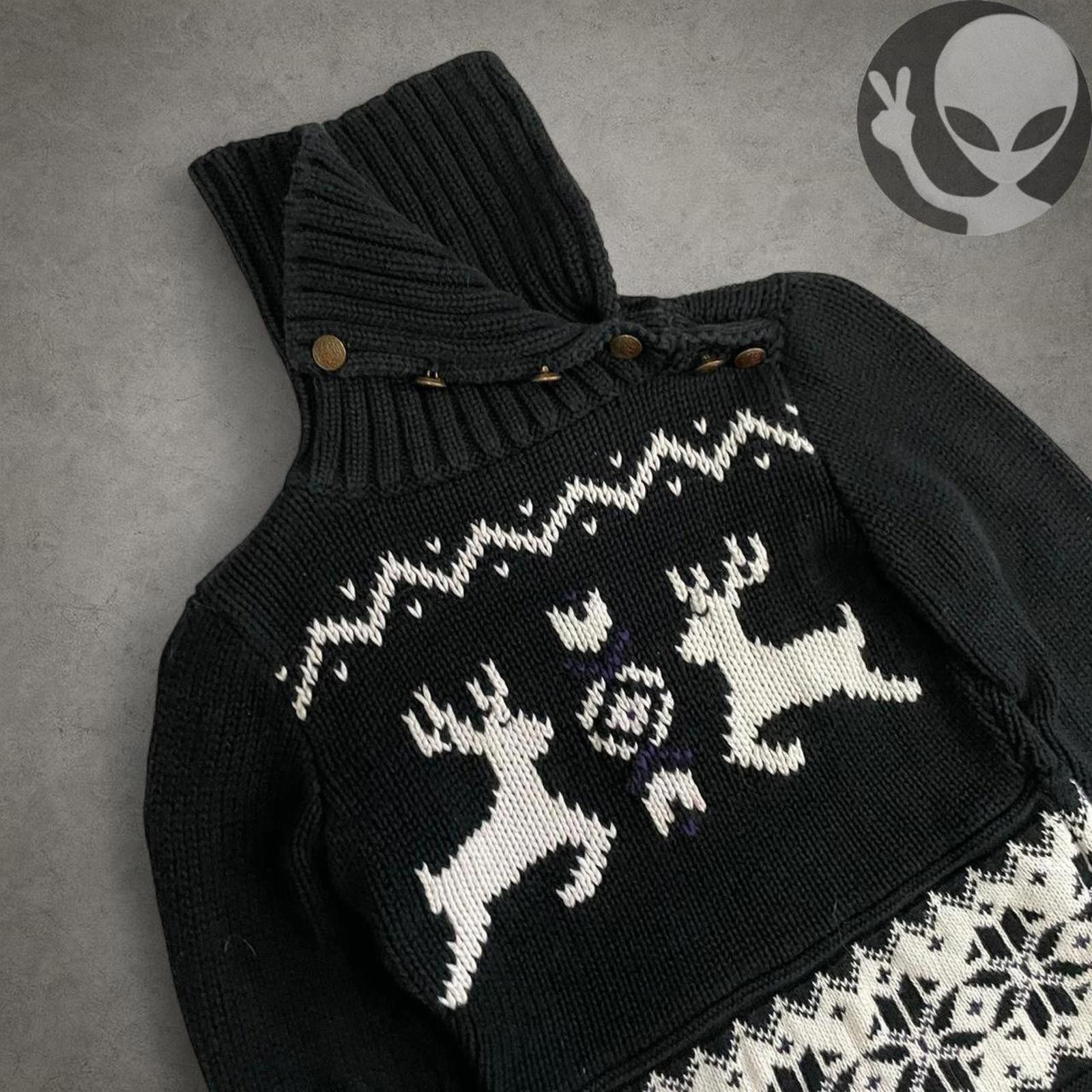 Polo Ralph Lauren Ralph Lauren Girls Sweater Small Black White Reindeer Knit Size S / US 4 / IT 40 - 1 Thumbnail