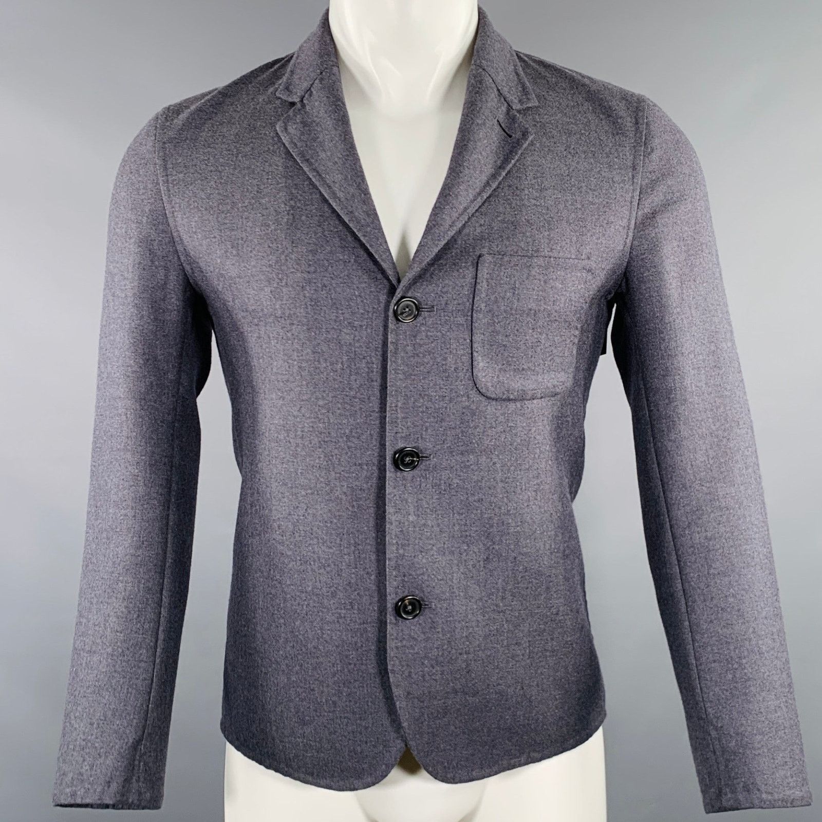 Jil Sander JIL SANDER Size 38 Grey Wool Single Breasted Jacket Size US M / EU 48-50 / 2 - 1 Thumbnail