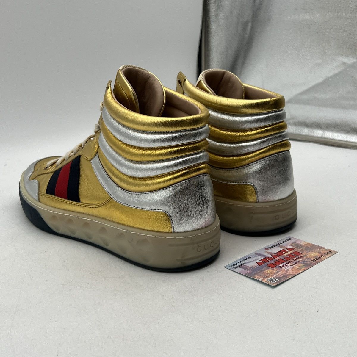 Gucci Gucci leather high metallic gold Size US 8.5 / EU 41-42 - 4 Thumbnail
