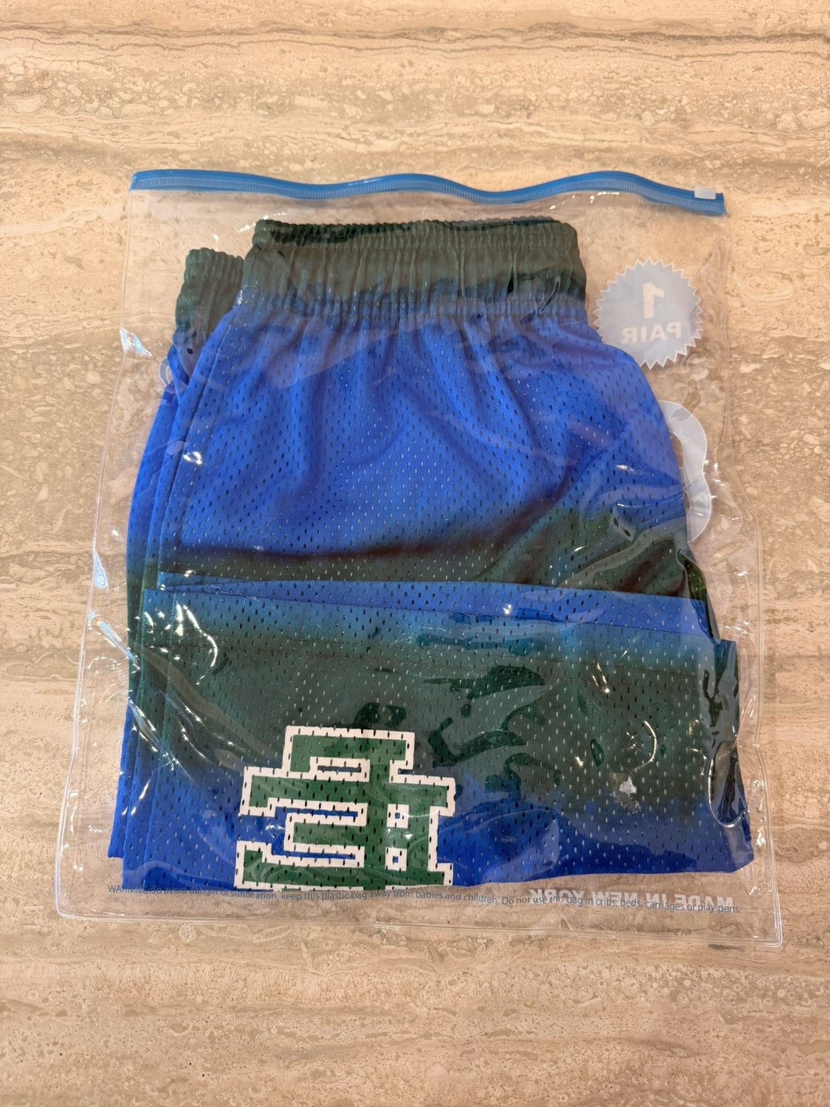 Eric Emanuel ERIC EMANUEL EE MESH SHORTS BLUE/GREEN STRIPE SIZE M Size US 31 - 8 Thumbnail