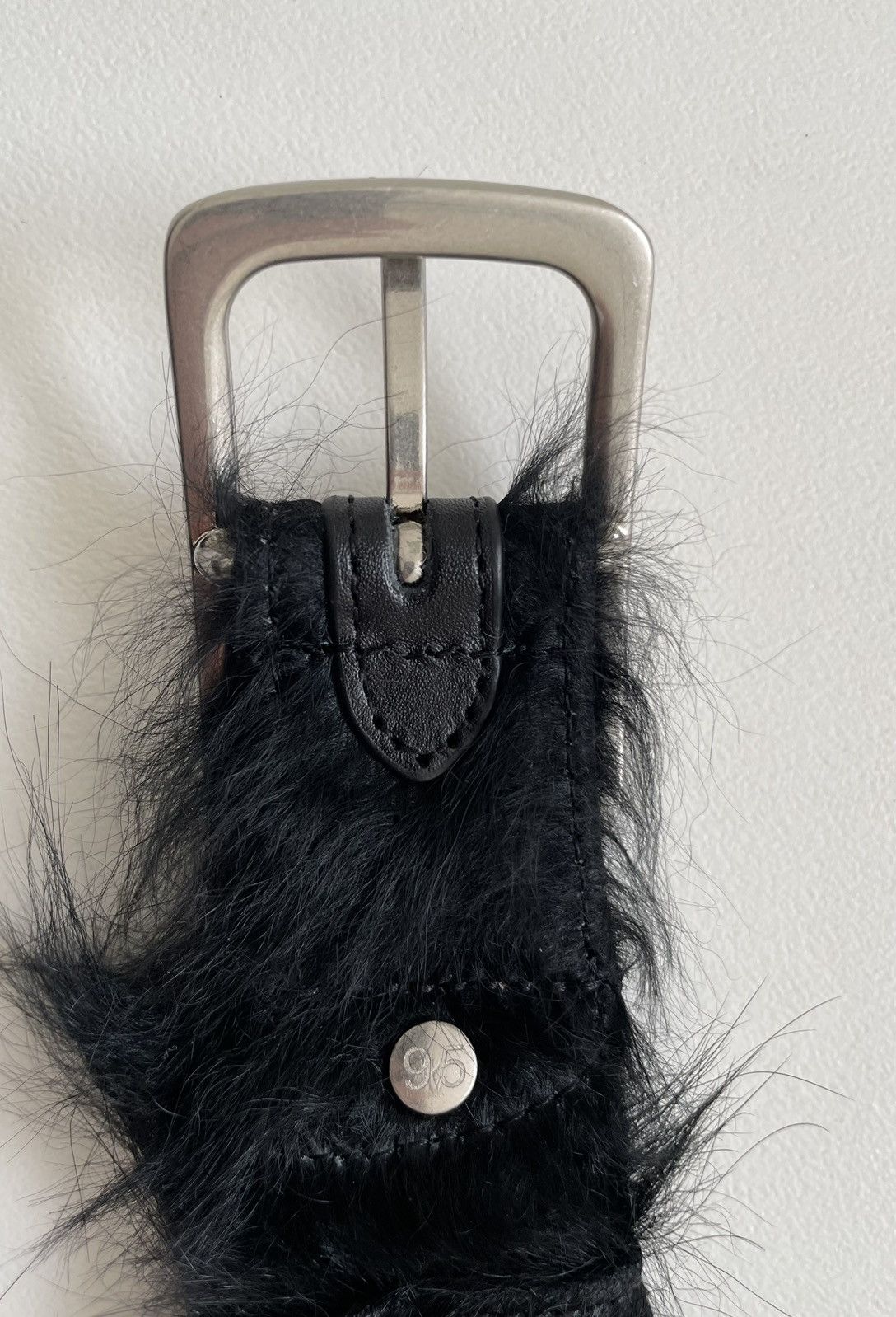 Dries Van Noten A/W 22 Studded Black Fur Belt Size 36 - 11 Thumbnail