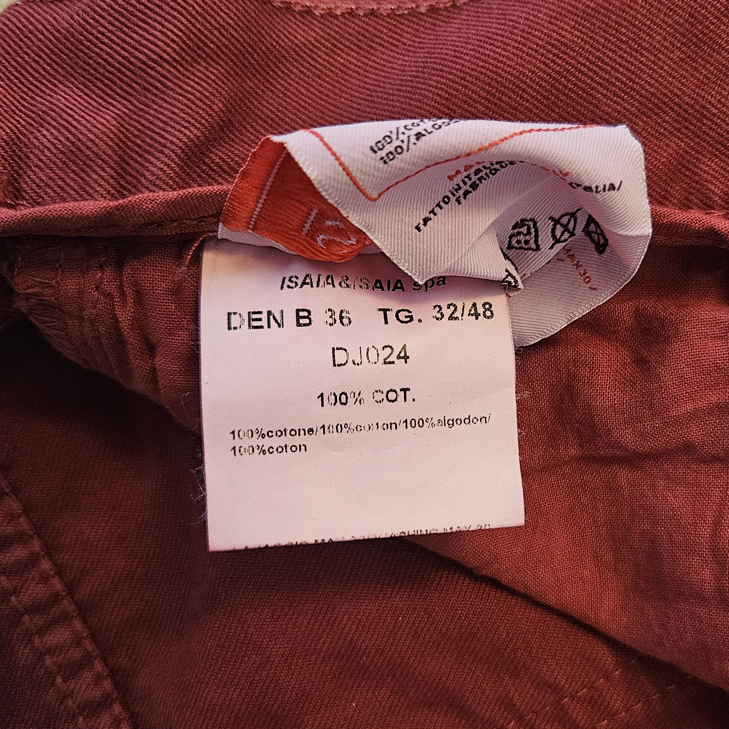 Isaia Isaia Burgundy 5-Pocket Cotton Jeans – Size 32 (48 EU) Size US 32 / EU 48 - 12 Thumbnail
