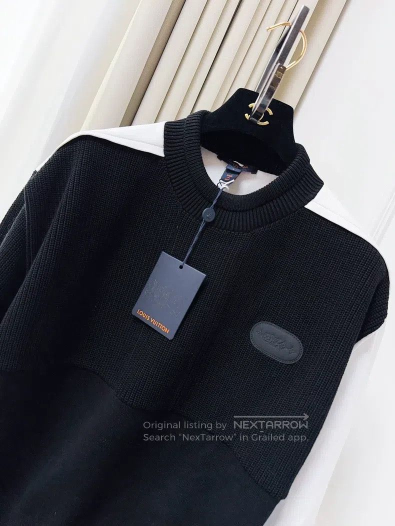 Louis Vuitton Louis Vuitton Black and white patchwork knit crewneck long Size US S / EU 44-46 / 1 - 3 Thumbnail
