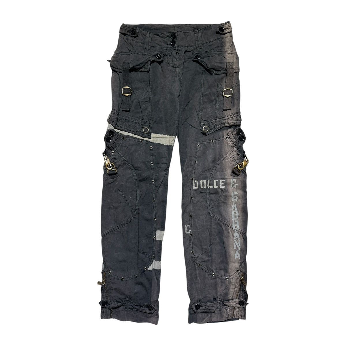 Dolce & Gabbana SS04 eyelet hook bondage painted cargo Size 26" / US 2 / IT 38 - 1 Thumbnail