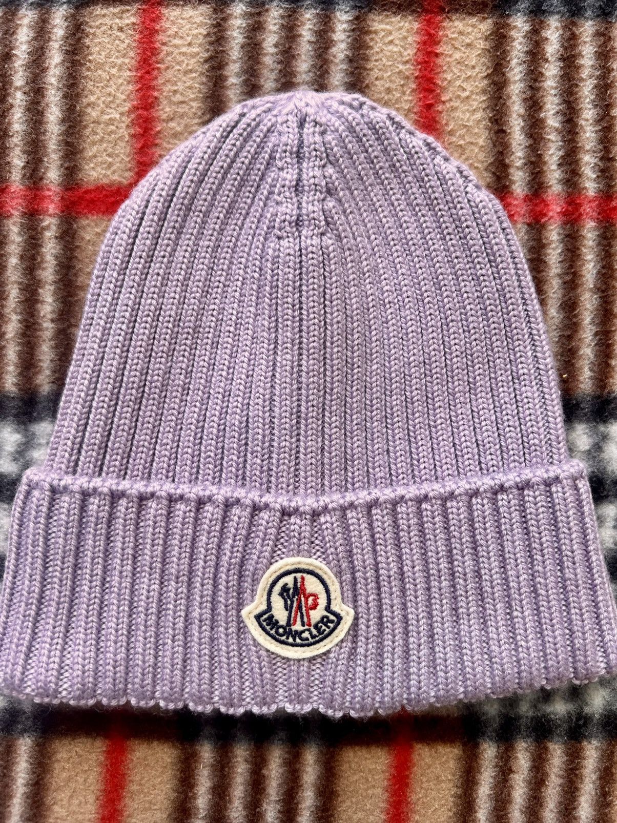 Moncler Moncler Berretto Tricot Beanie Lilac cap hat wool logo purpl Size ONE SIZE - 11 Thumbnail