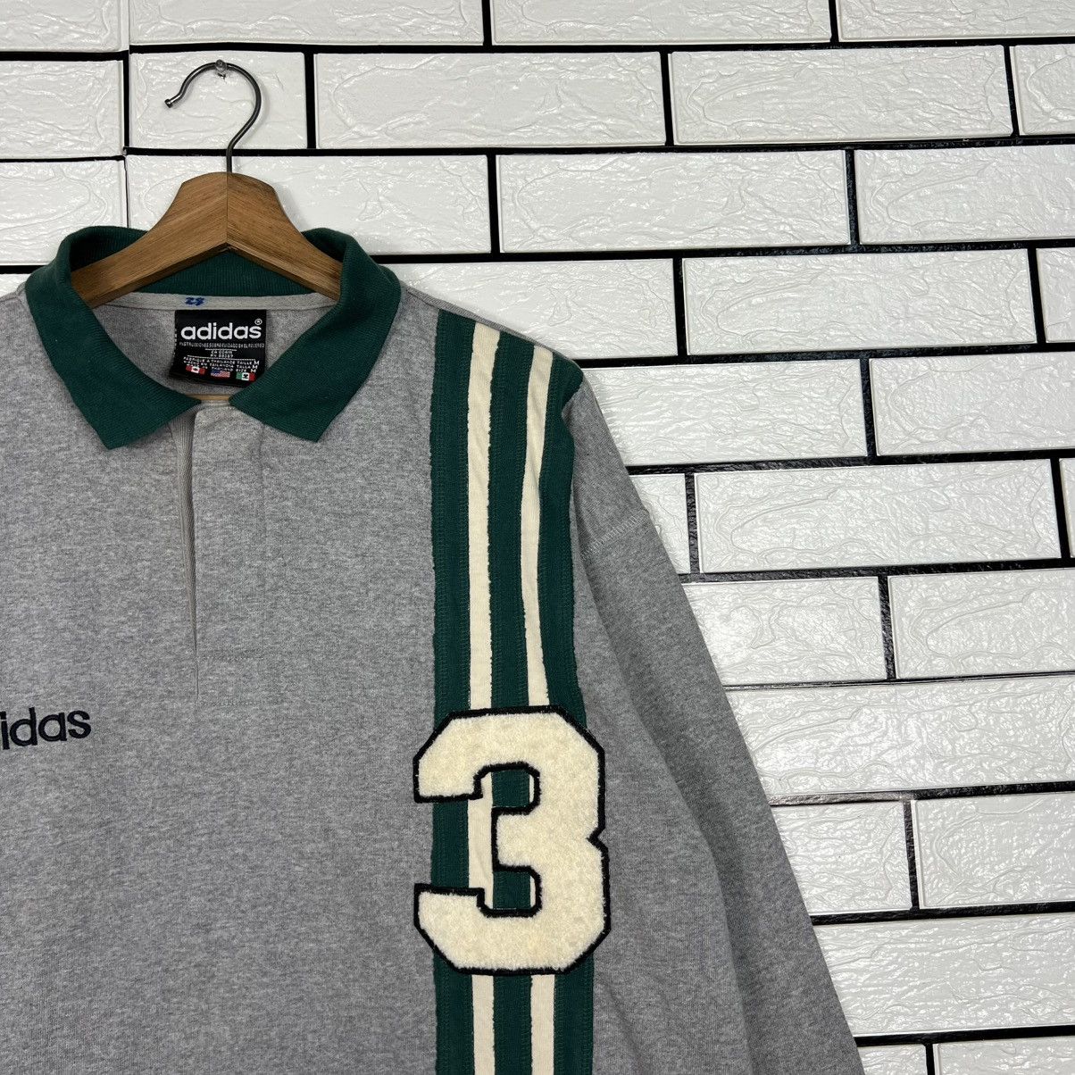 Adidas Vintage 90's ADIDAS Big Logo Long Sleeve Polos #4029-C183 Size US M / EU 48-50 / 2 - 5 Thumbnail