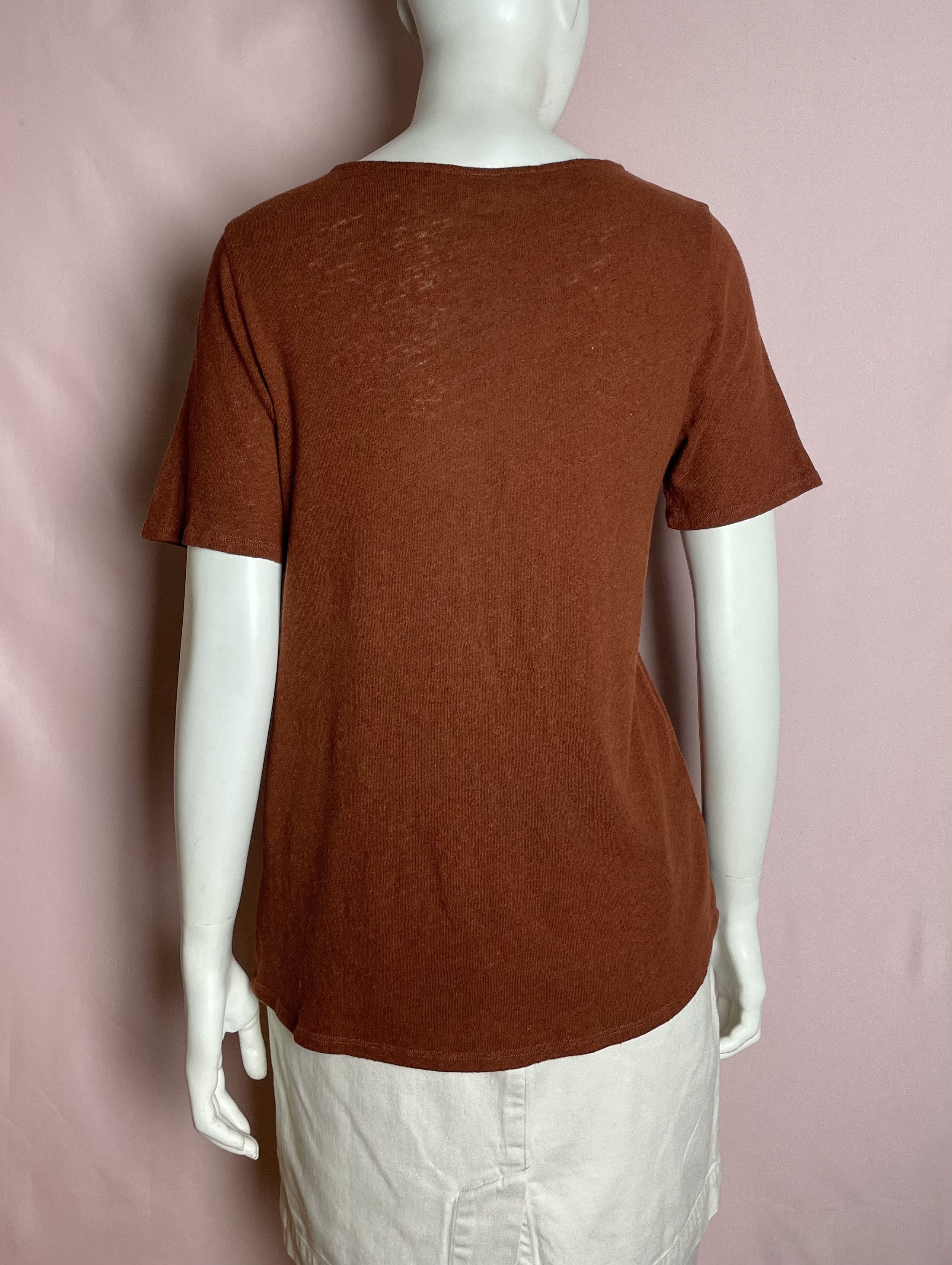 Sezane SEZANE Milo T-shirt Cotton Linen Havana Size M Size L / US 10 / IT 46 - 5 Thumbnail