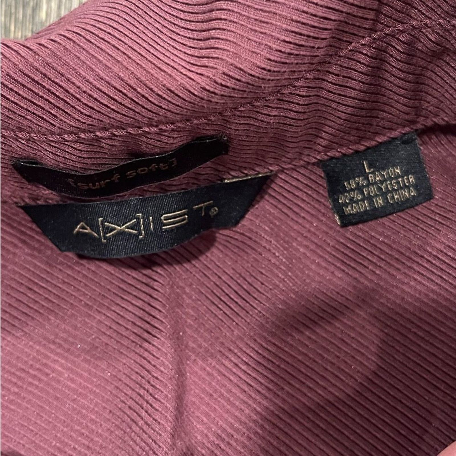 Axist A[x]ist Mens Burgundy Button Front Collared Dress Shirt Sz L Size US L / EU 52-54 / 3 - 4 Thumbnail