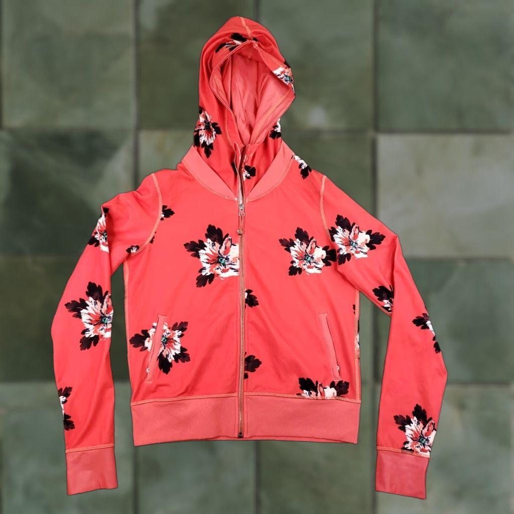 Lululemon Lululemon Jacket Womens Size 8 Orange Red Full Zip Floral Namaskar Atomic Flower Size M / US 6-8 / IT 42-44 - 1 Thumbnail