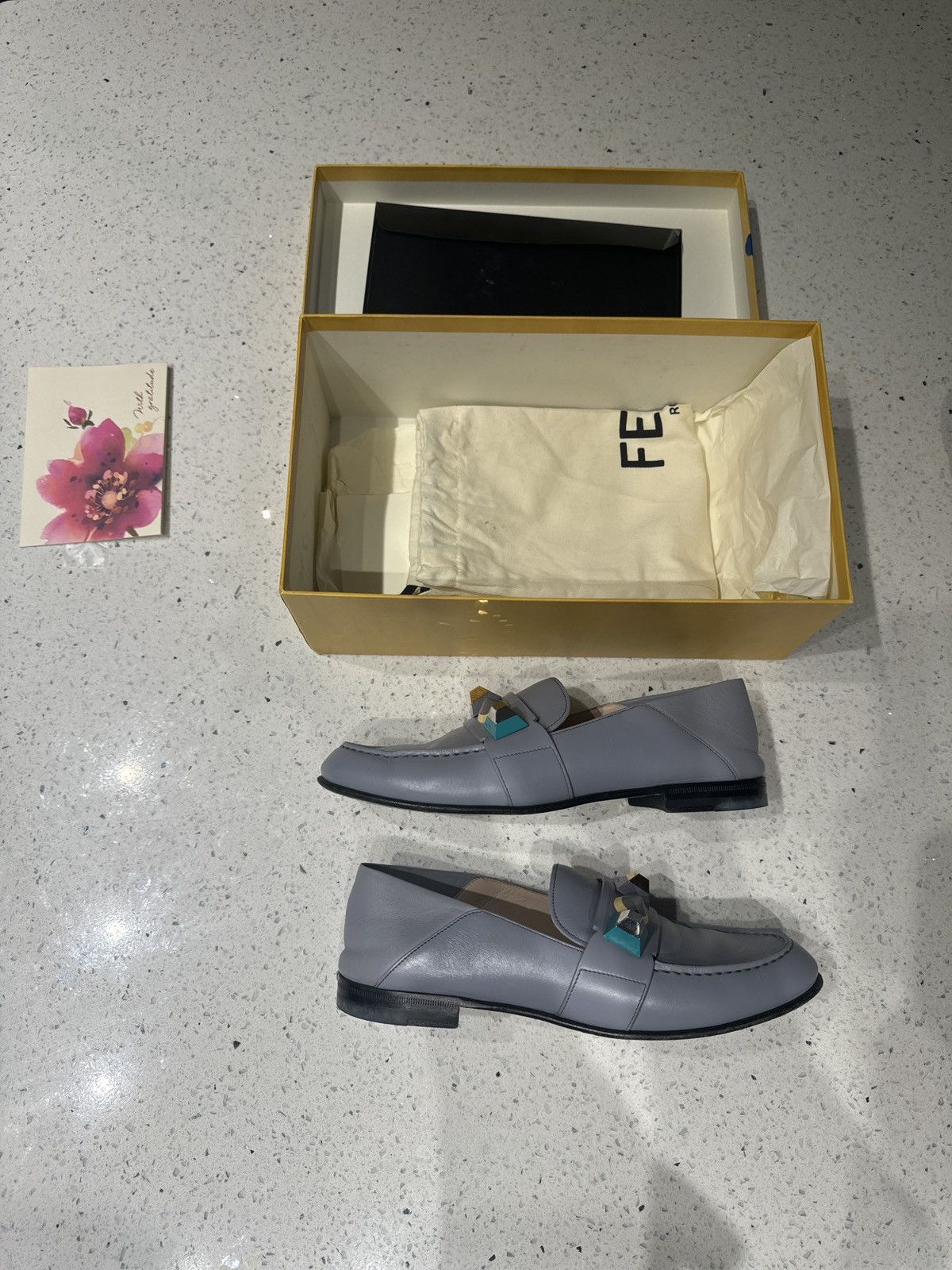 Fendi Fendi Leather Studded Color Block Loafers Size US 8 / IT 38 - 4 Thumbnail