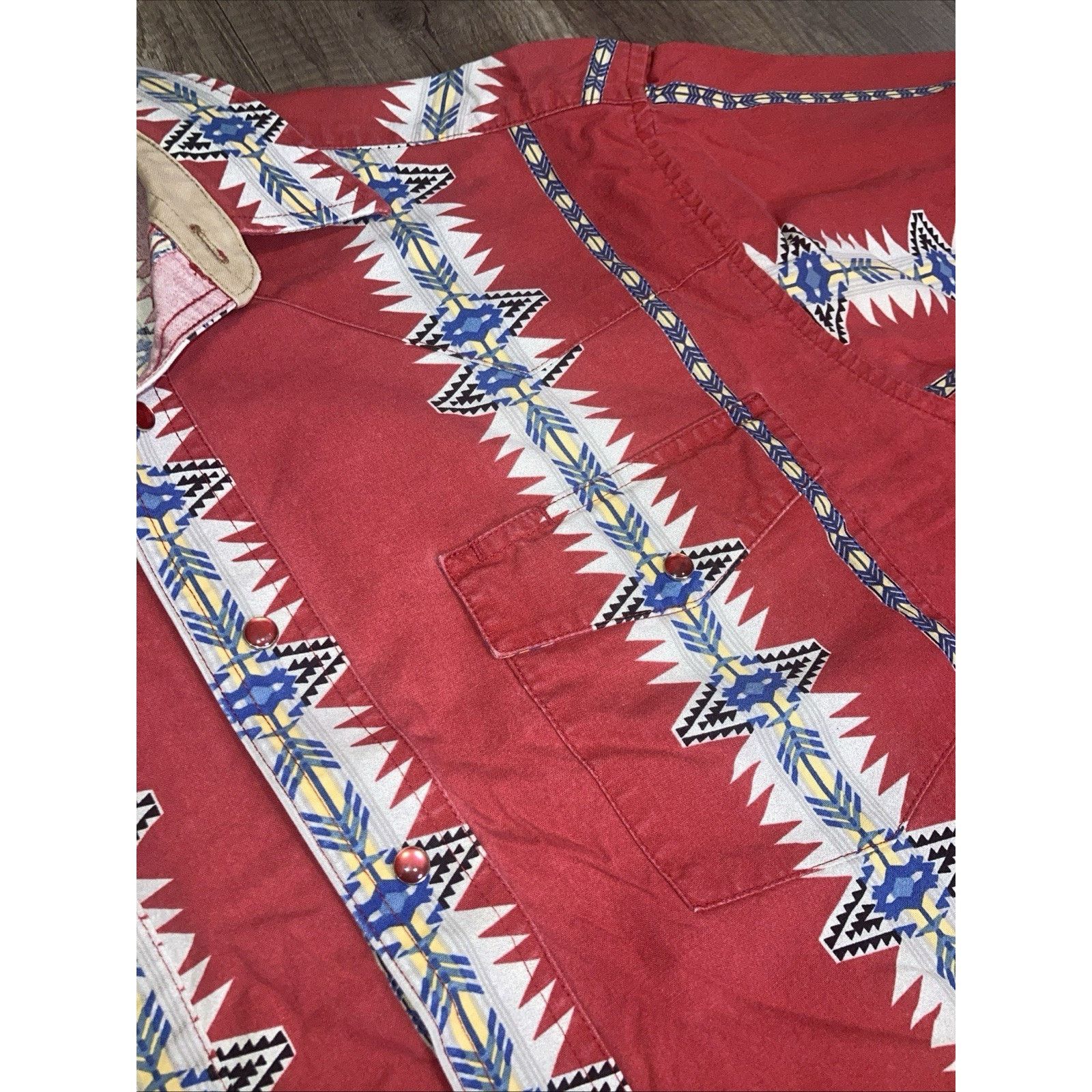 Wrangler Wrangler Brushpopper Shirt L/XL Aztec Western Pearl Snap USA Size US L / EU 52-54 / 3 - 3 Thumbnail