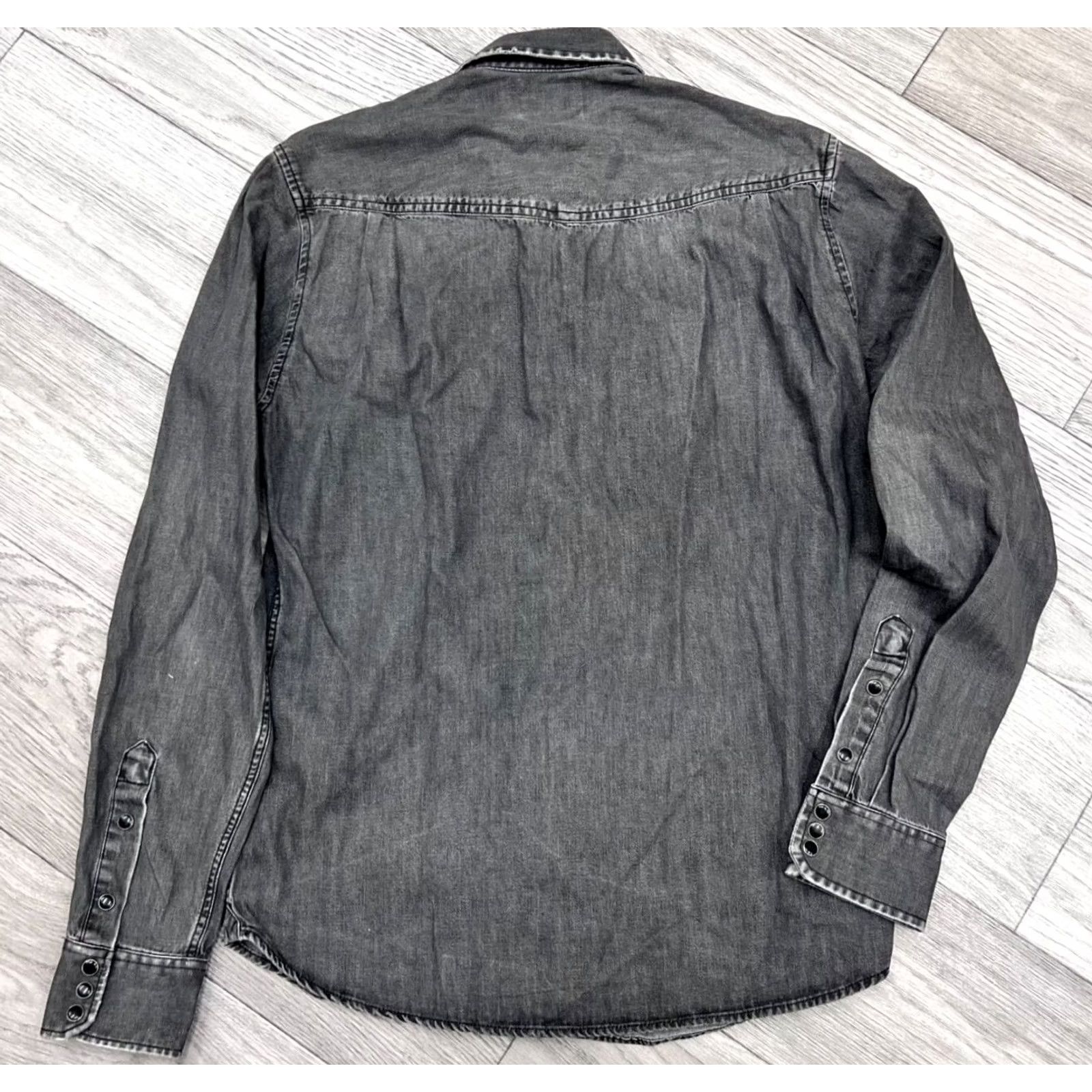 The Kooples The Kooples Shirt Men M Denim Western Long Sleeve Snap Col﻿lared Grey Size US M / EU 48-50 / 2 - 7 Thumbnail