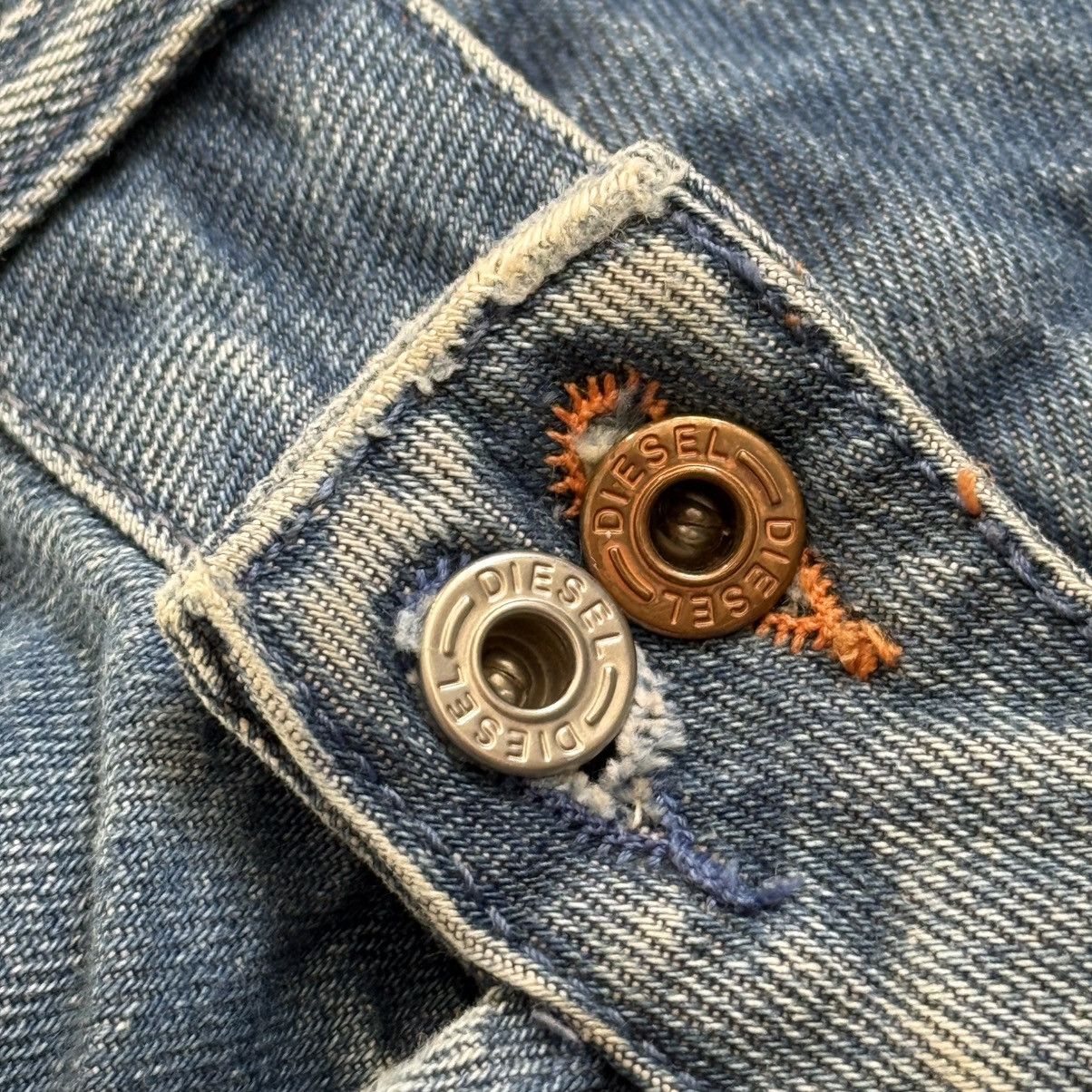 Diesel 📌 Crazy Diesel Flared Bootcut Vintage Y2K Washed Blue Denim Size US 34 / EU 50 - 7 Thumbnail