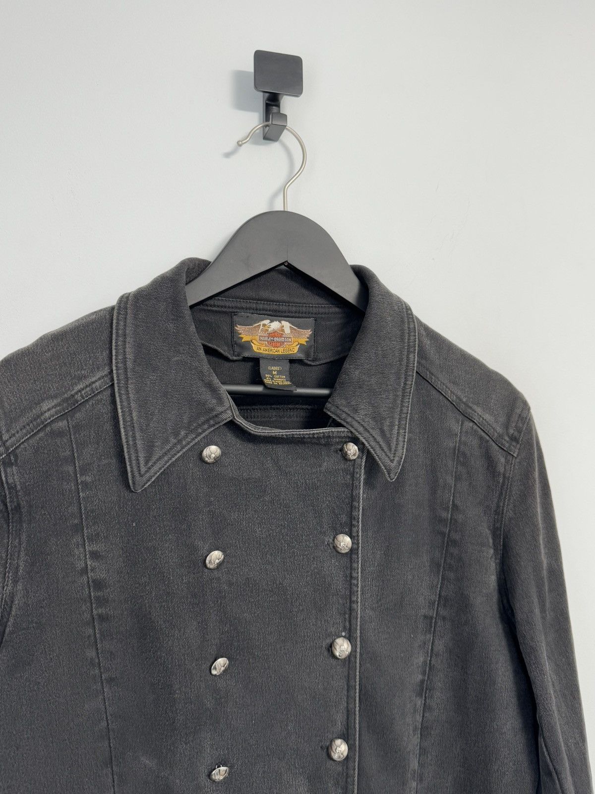 Harley Davidson HARLEY-DAVIDSON VTG FADED JEAN JACKET DOUBLE BREASTED Size M / US 6-8 / IT 42-44 - 4 Thumbnail
