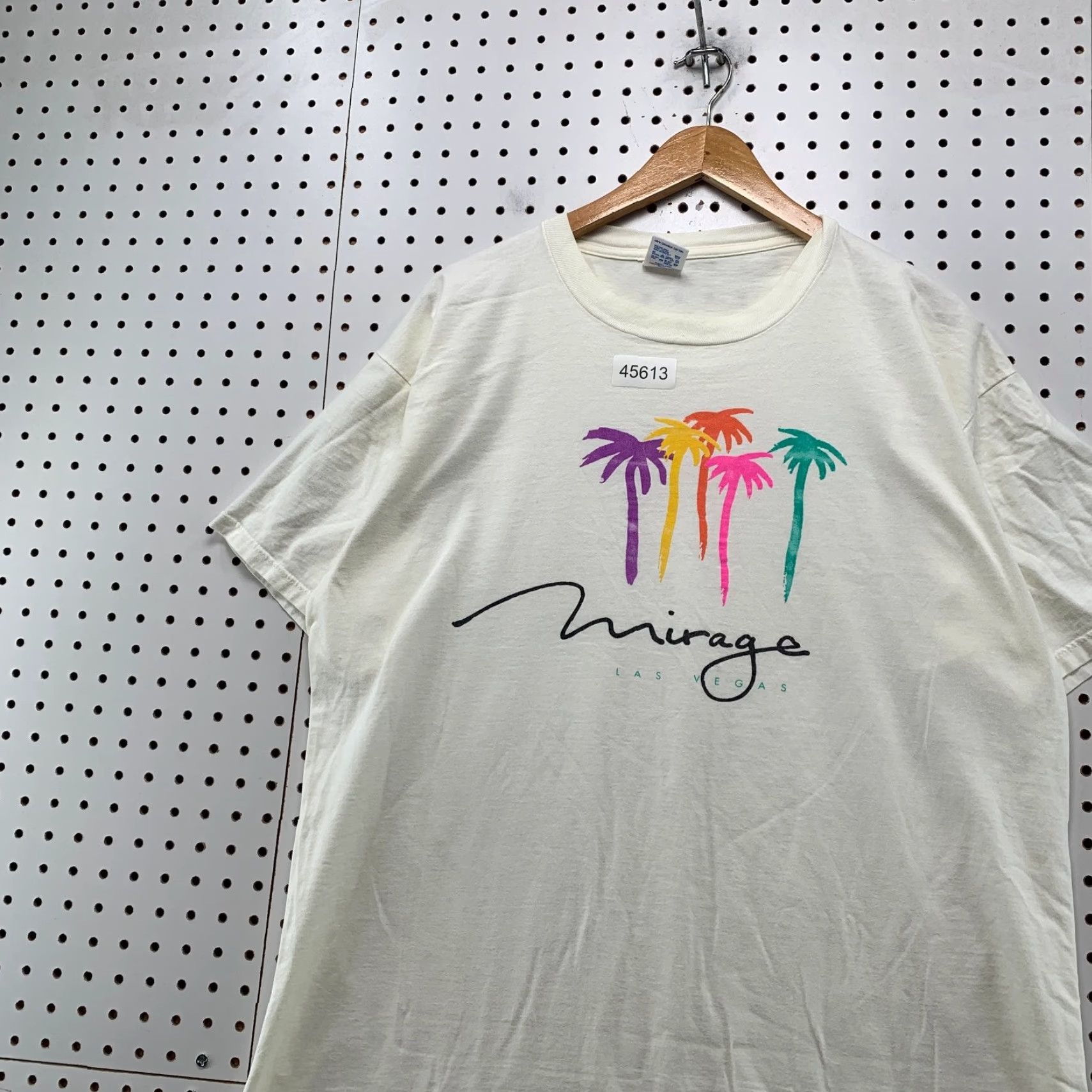 Jerzees VINTAGE Mirage Las Vegas T Shirt Mens 2XL White Single Stitch Made Usa Nike Shirt Mens 2XL White USA 90s 80s Size US XXL / EU 58 / 5 - 2 Thumbnail