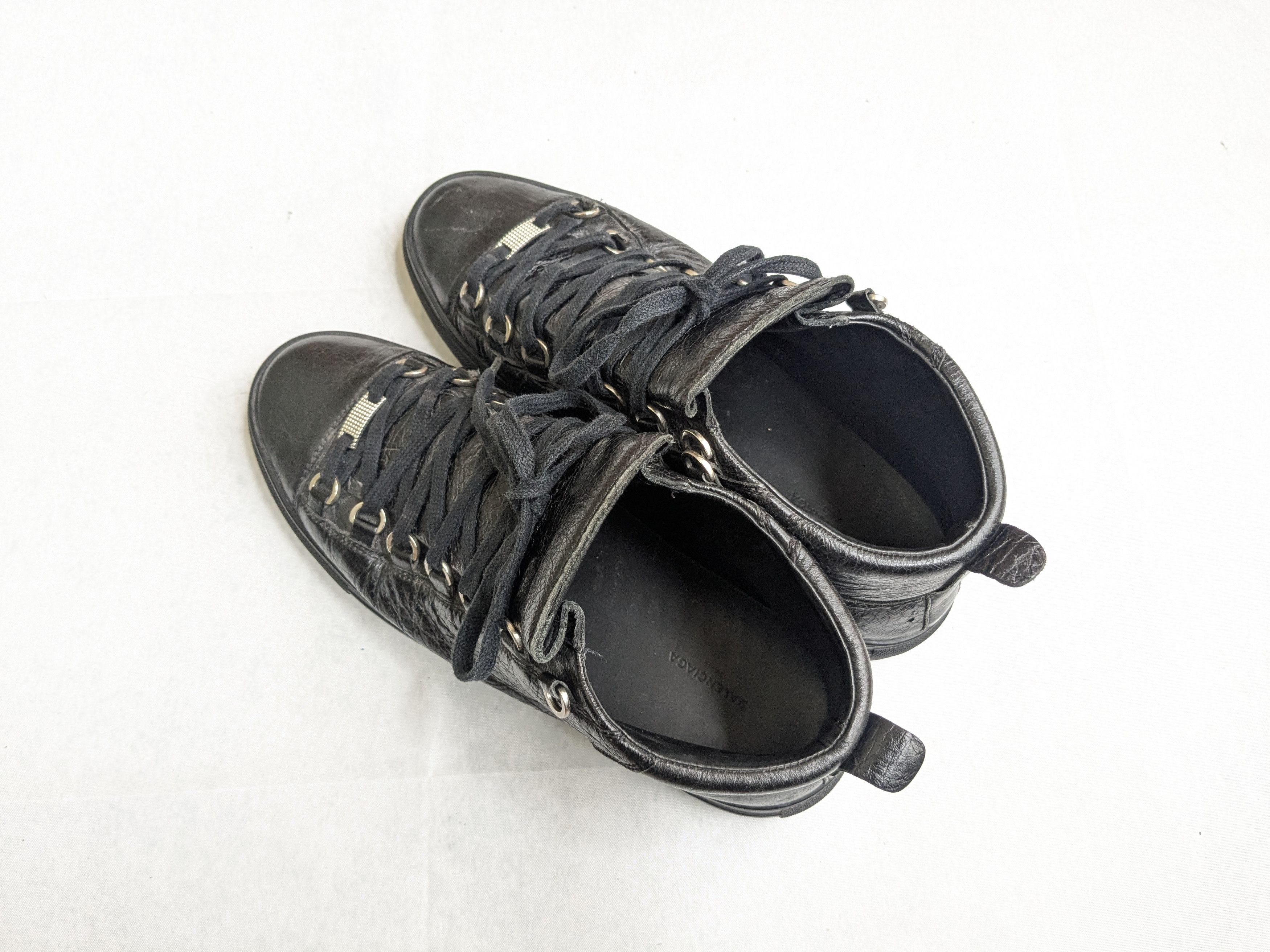 Balenciaga Balenciaga Arena Black Leather High Tops Lace Up 10 Size US 10 / EU 43 - 15 Thumbnail