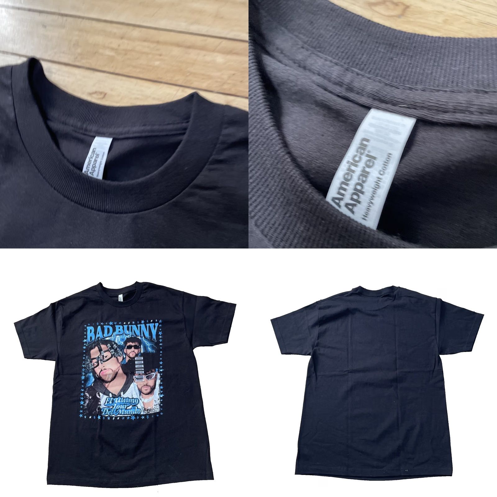Vintage BAD BUNNY EL ULTIMO TOUR T Shirt Men L Blue Graphic Tee New Excellent Size US L / EU 52-54 / 3 - 9 Thumbnail