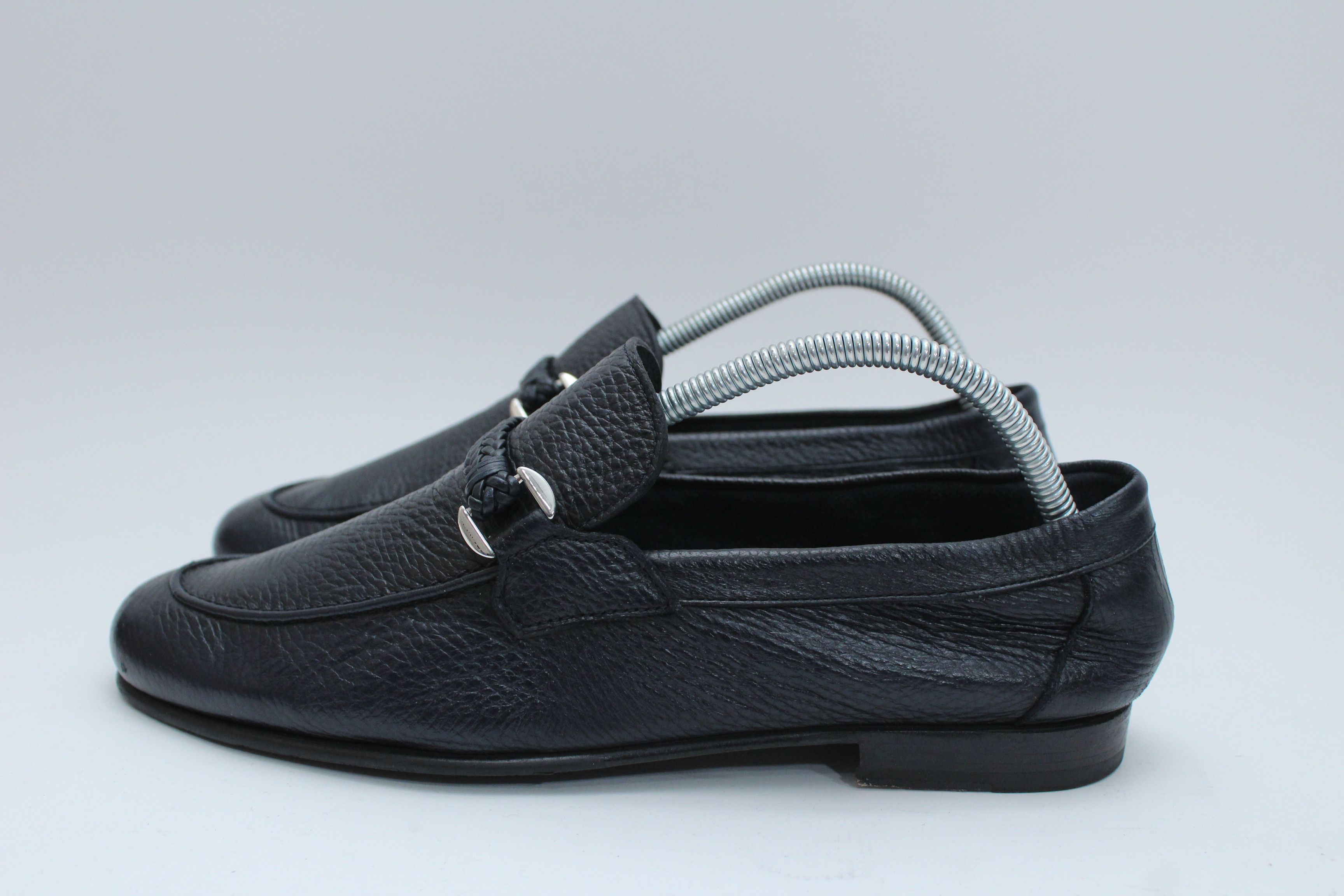 Barrett Barrett Black Grain Leather Braided Loafers - Size UK 6 Size US 7 / EU 40 - 3 Thumbnail
