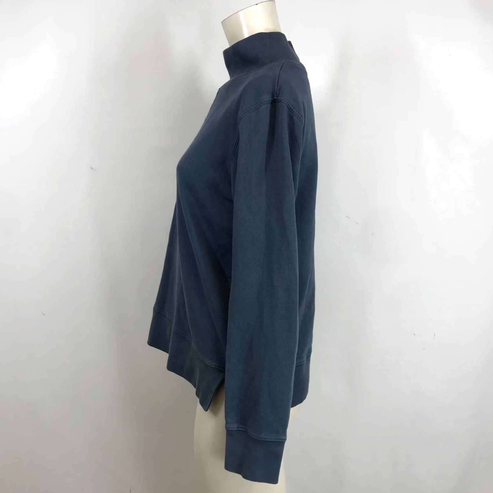 Marine Layer MARINE LAYER WOMEN'S SMALL BLUE LONG SLEEVE COTTON TOP SHIRT MOCK COLLAR Size S / US 4 / IT 40 - 6 Thumbnail