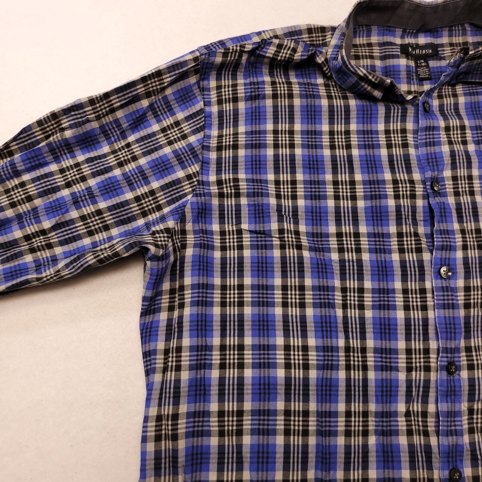 Van Heusen Van Heusen Tartan Flannel Shirt Mens Size Large L Blue Black Size US L / EU 52-54 / 3 - 4 Thumbnail