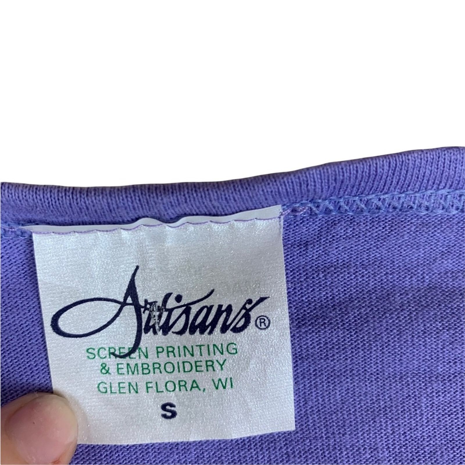Handmade Longaberger Lavender Embroidered Floral Crewneck Tee Shirt S Size S / US 4 / IT 40 - 5 Thumbnail
