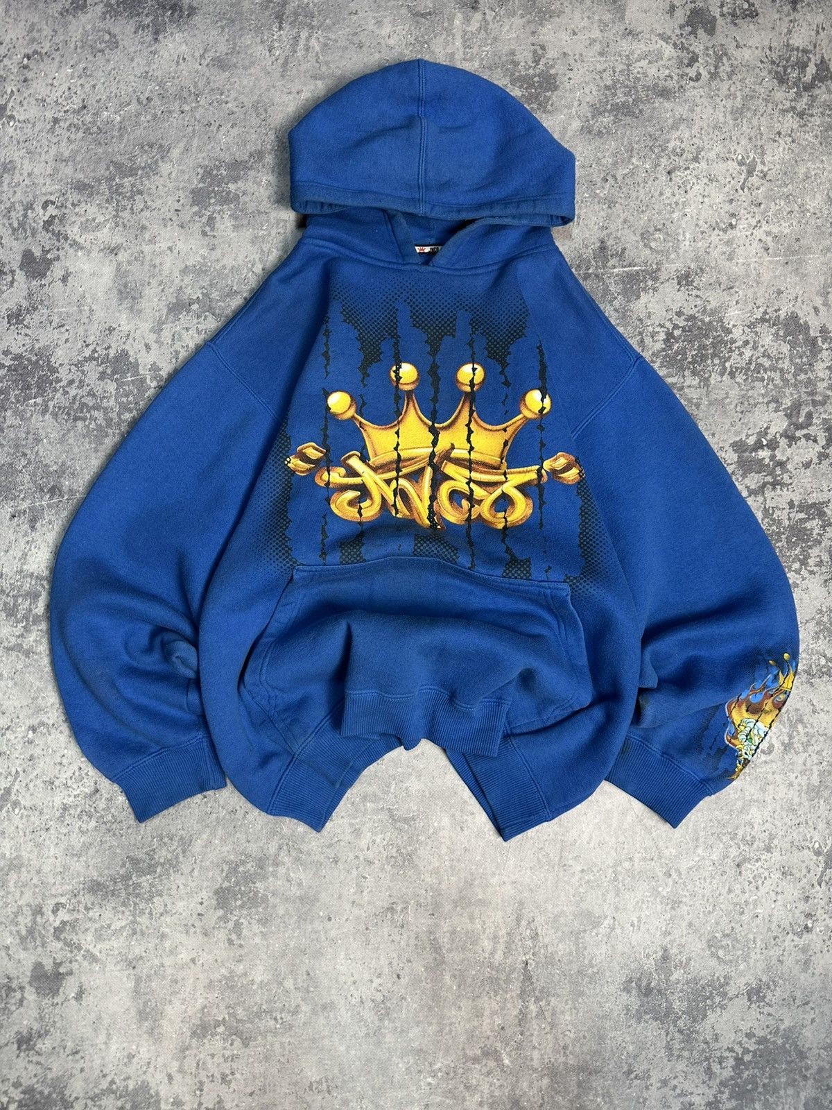 JNCO Vintage Y2K JNCO jeans crown blue hoodie sweatshirt Size US XL / EU 56 / 4 - 1 Thumbnail