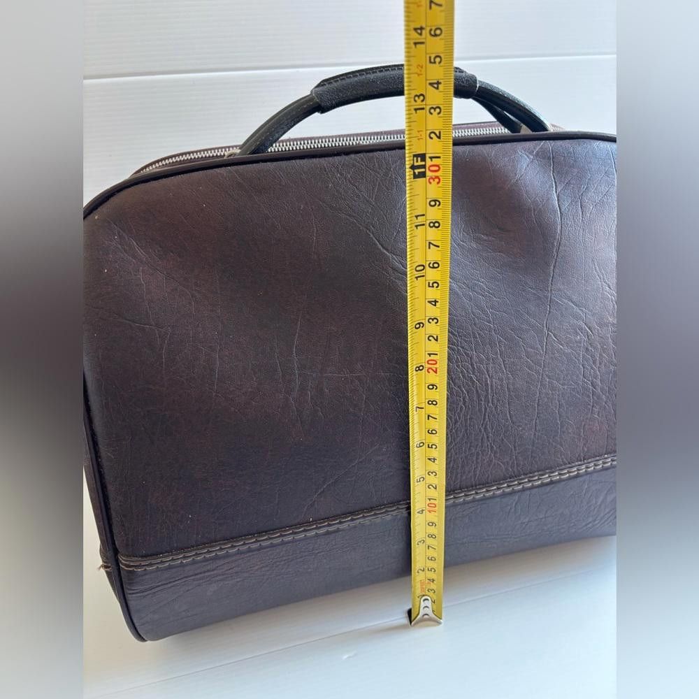 Designer Vintage Leather Brown Bag Size ONE SIZE - 7 Thumbnail