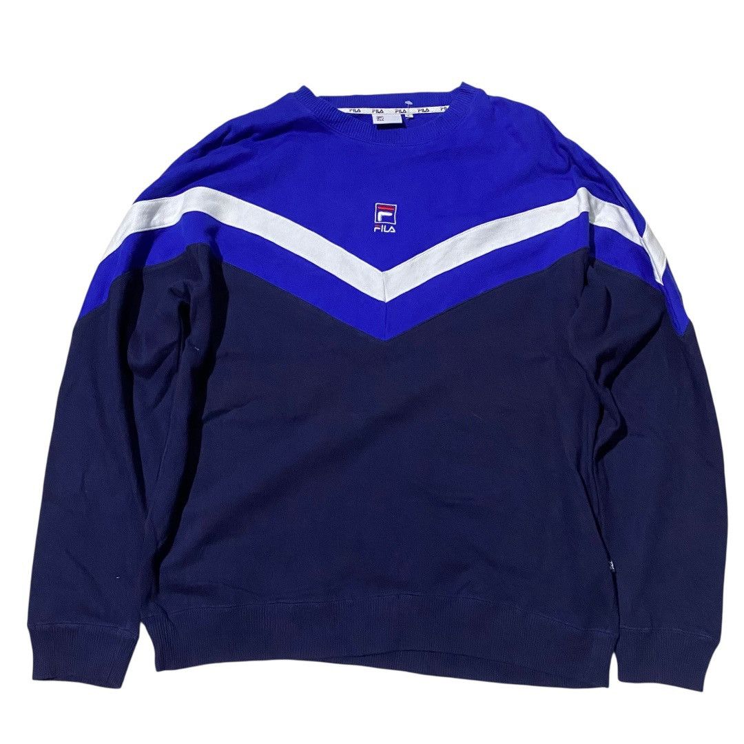 Fila Fila italia center logo color block crewneck Size US L / EU 52-54 / 3 - 1 Thumbnail
