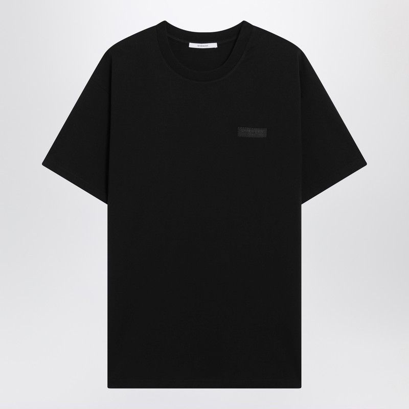 Givenchy Givenchy Black Cotton T-Shirt With Logo Patch Size US M / EU 48-50 / 2 - 1 Thumbnail