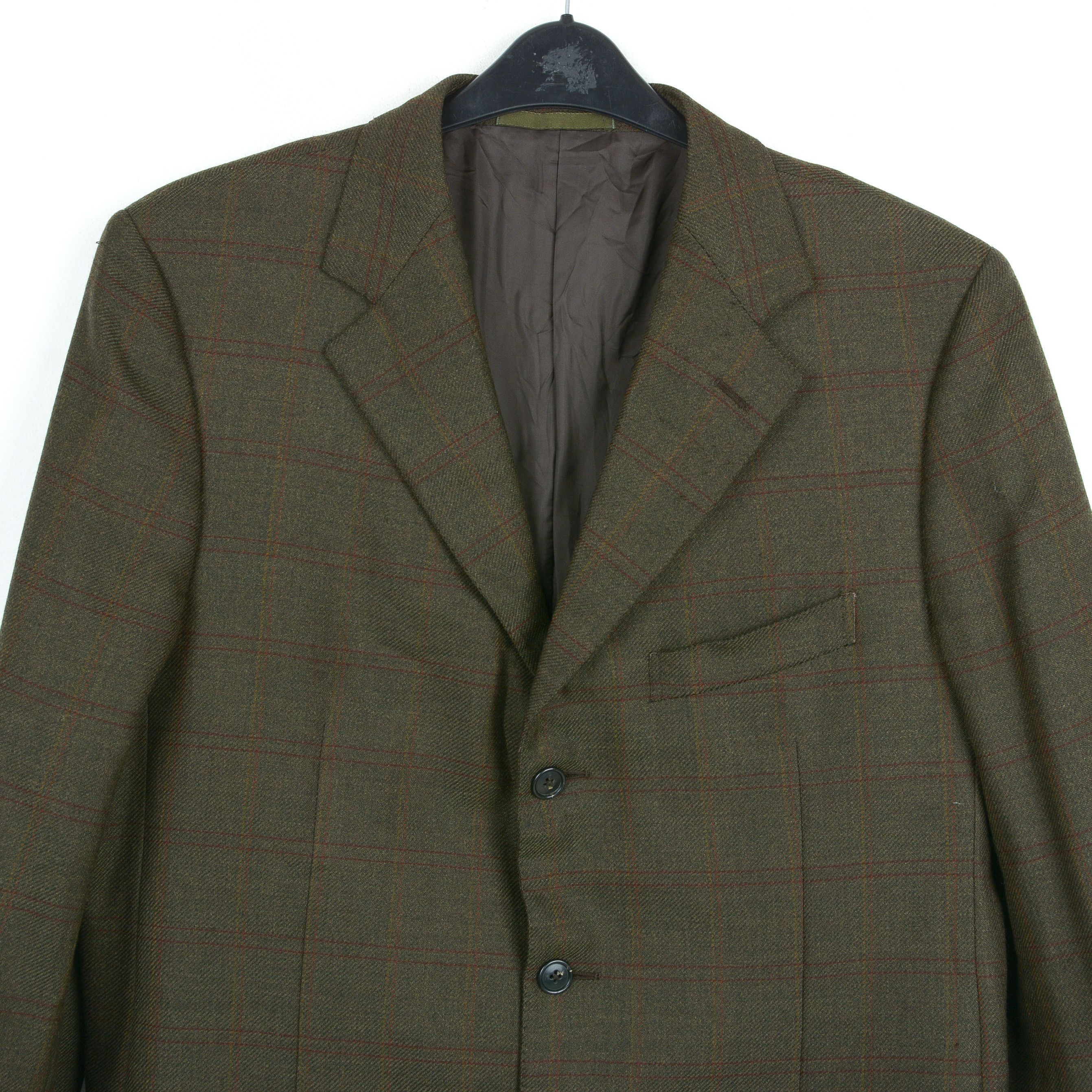Ermenegildo Zegna Men Wool Blazer Check UK 44 US Jacket Plaid Coat EU 54 Size 44R - 3 Thumbnail