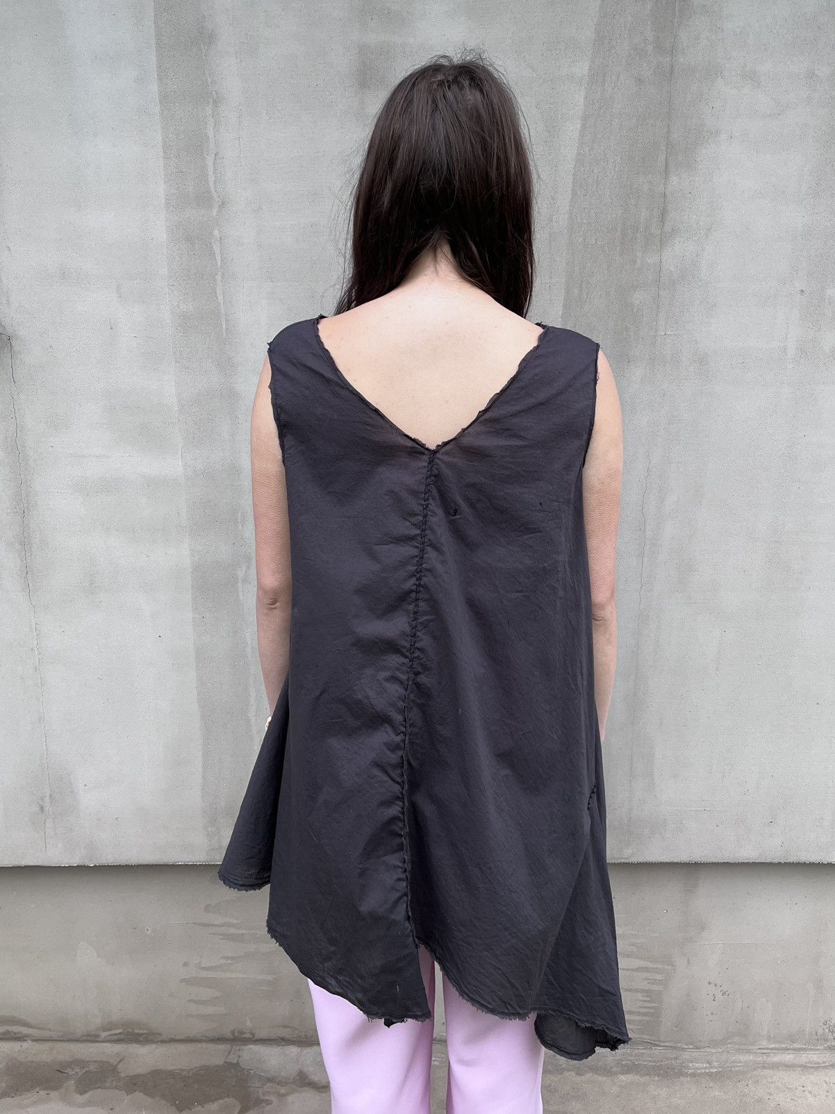 Designer Ewa I Walla Women Tunic Top Sleeveless Asymmetric Blouse Size M / US 6-8 / IT 42-44 - 4 Thumbnail