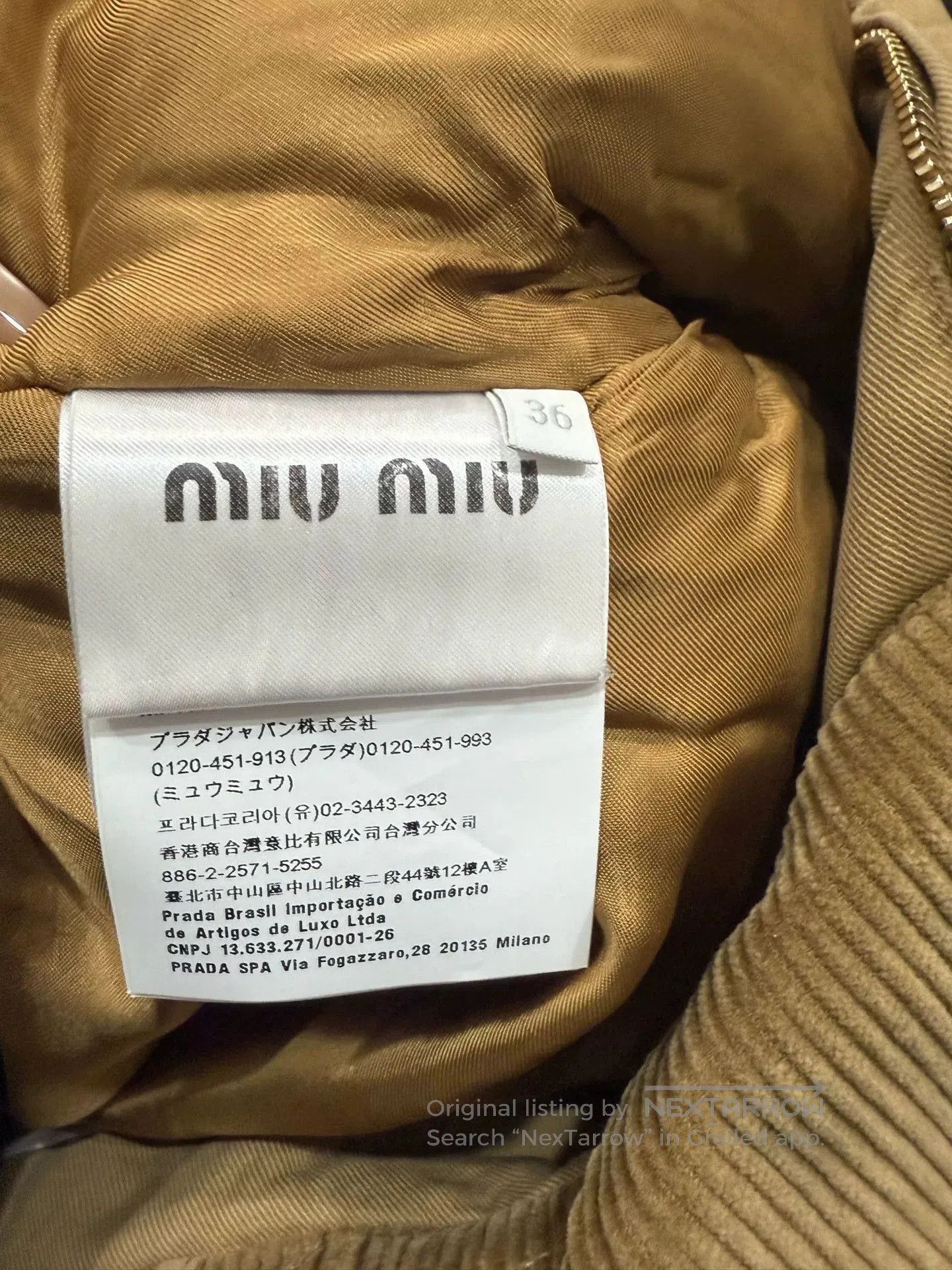 Miu Miu Miu Miu Cotton Logo Embroidered Coat. Size XS / US 0-2 / IT 36-38 - 5 Thumbnail