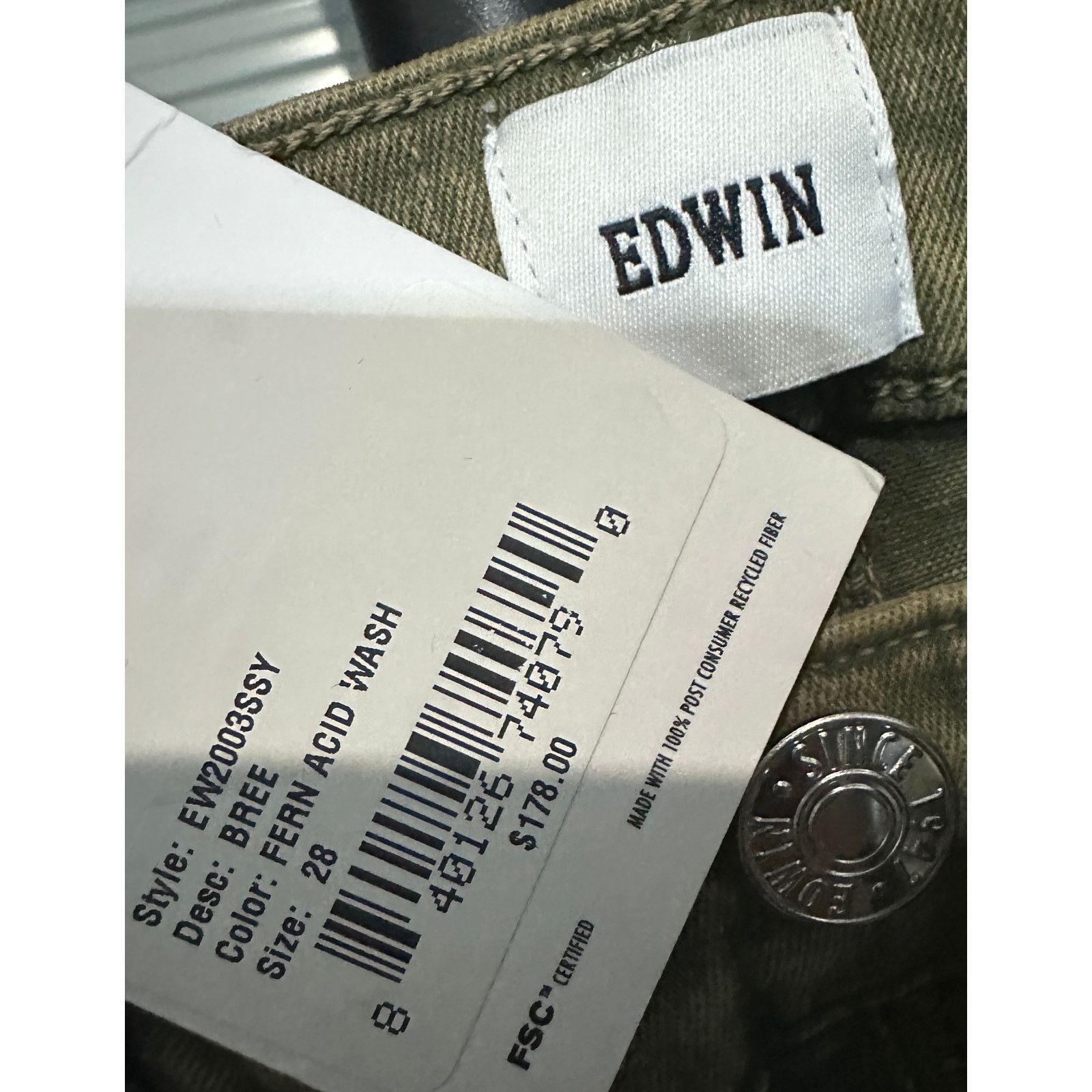 Edwin Edwin | Bree Fern Acid Wash Jean Retro Size 28" / US 6 / IT 42 - 5 Thumbnail