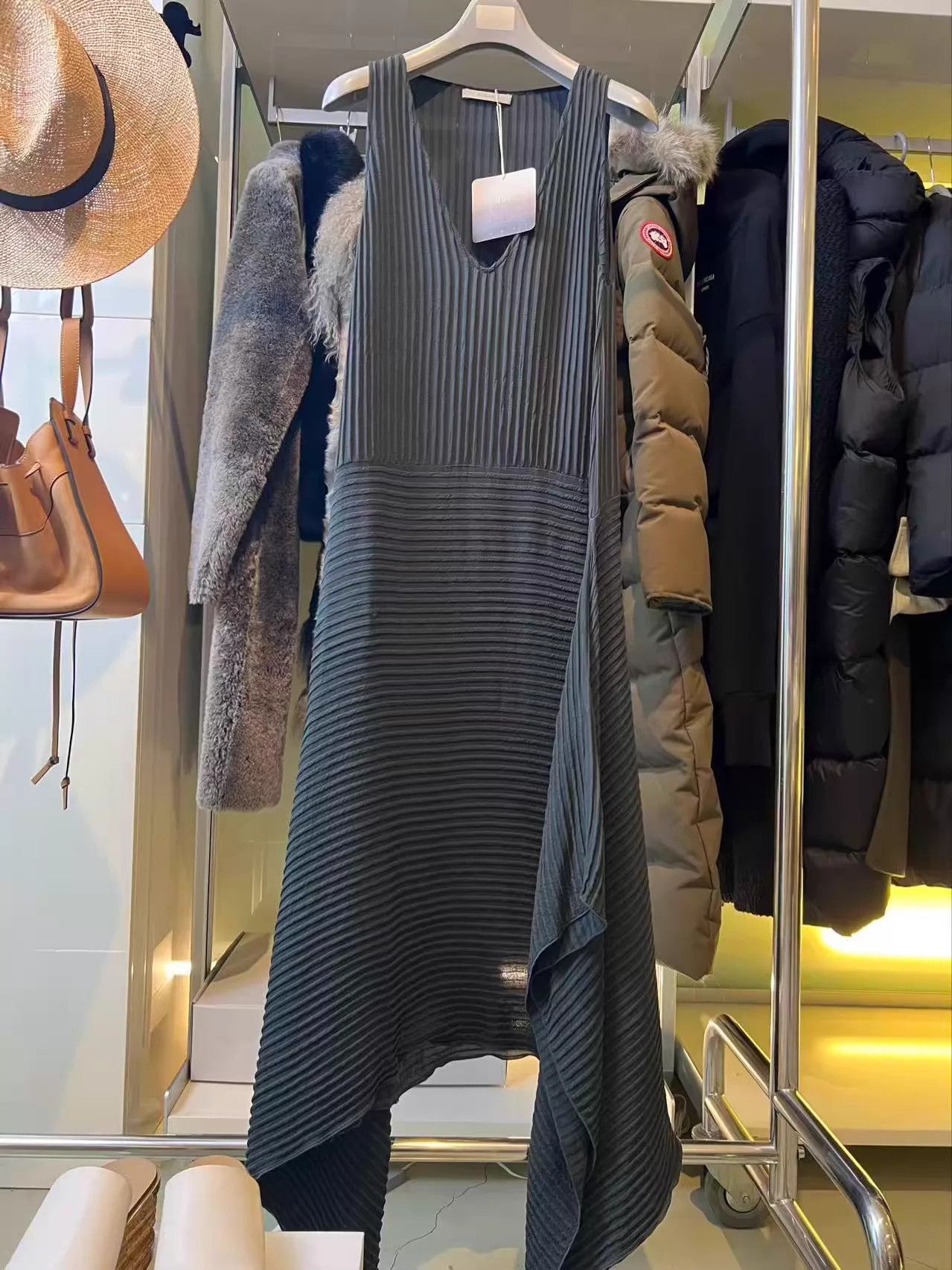 Other DUSAN Italian 100% Silk Dress - Invisible Stripe, Asym Hem S Size XS / US 0-2 / IT 36-38 - 3 Thumbnail