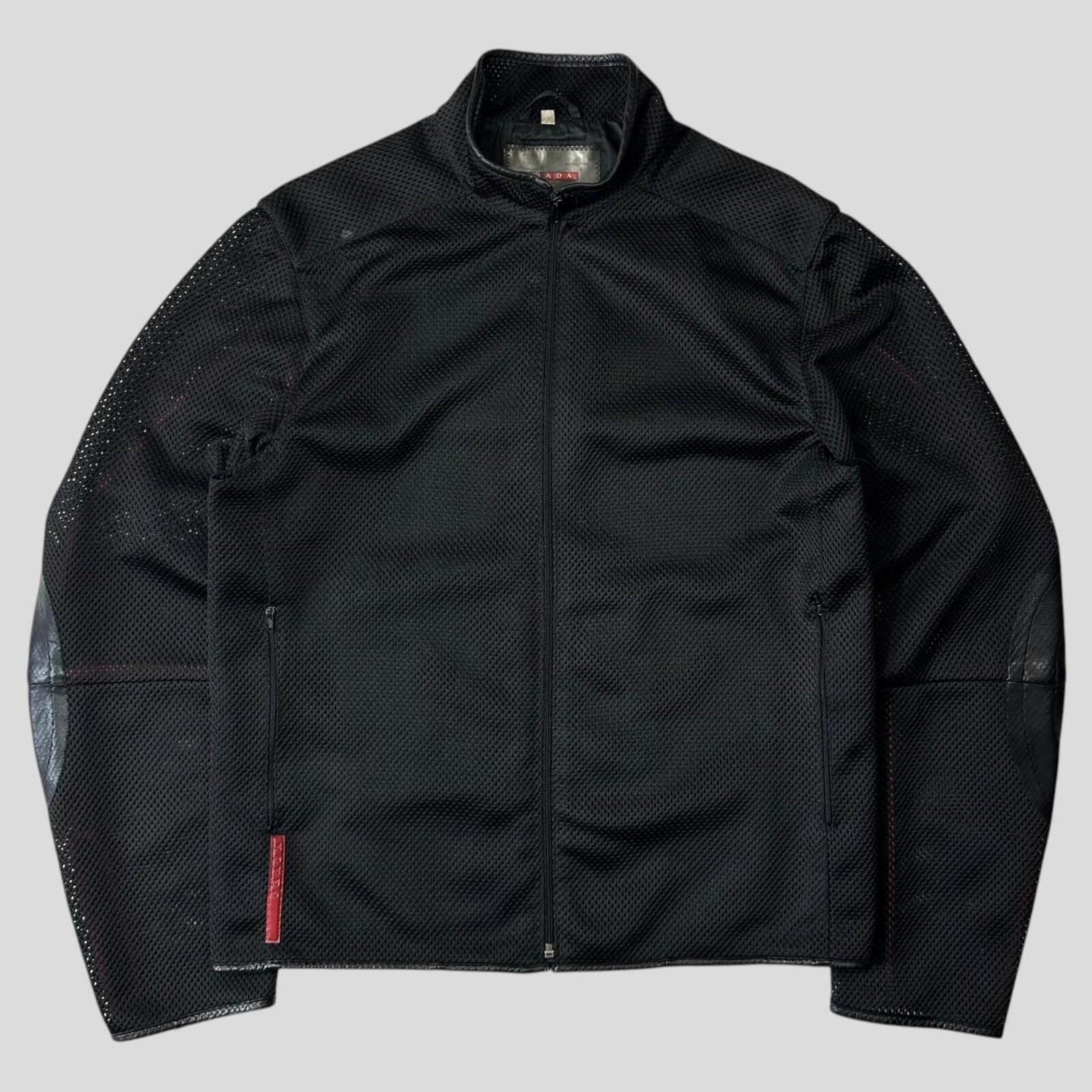 Prada Prada Sport SS00 SAMPLE Mesh + Leather Moto Jacket - IT54 Size US L / EU 52-54 / 3 - 2 Thumbnail