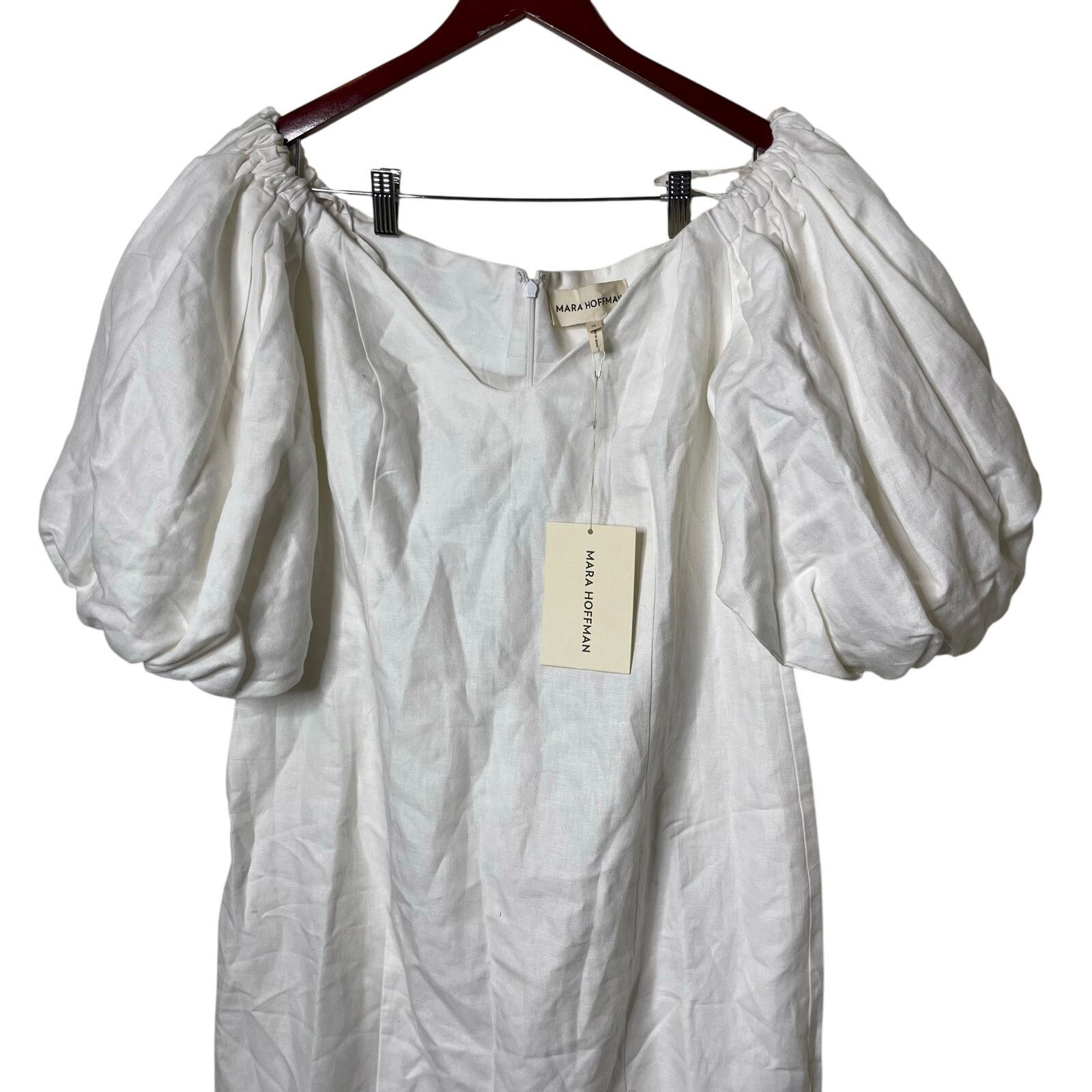 Mara Hoffman Mara Hoffman White Linen NAMARI Pencil DRESS Puff sleeve 12 Size XL / US 12-14 / IT 48-50 - 5 Thumbnail