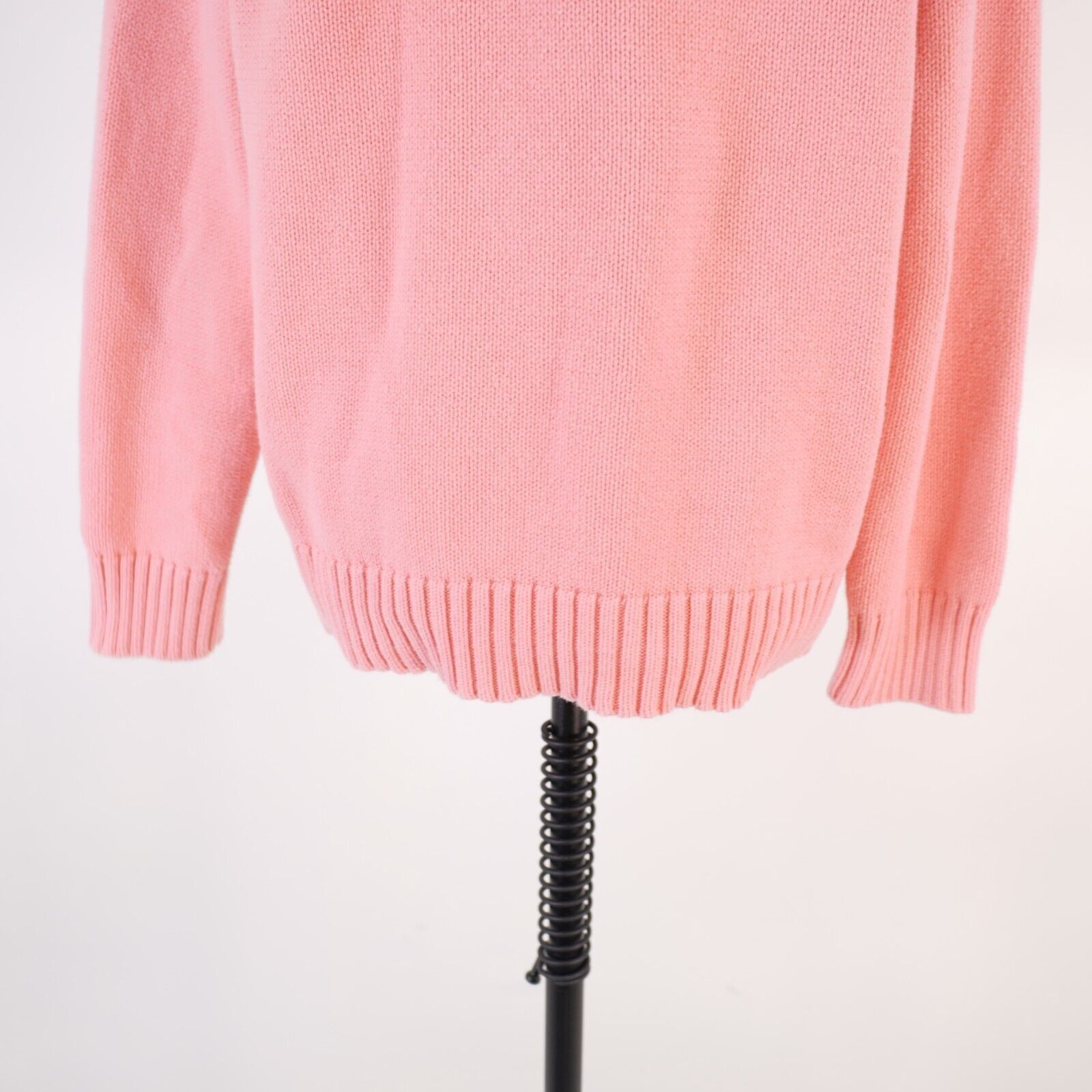 Croft & Barrow Croft & Barrow Pink Knit Full Zip Button Up Large Cotton Moc Size L / US 10 / IT 46 - 5 Thumbnail