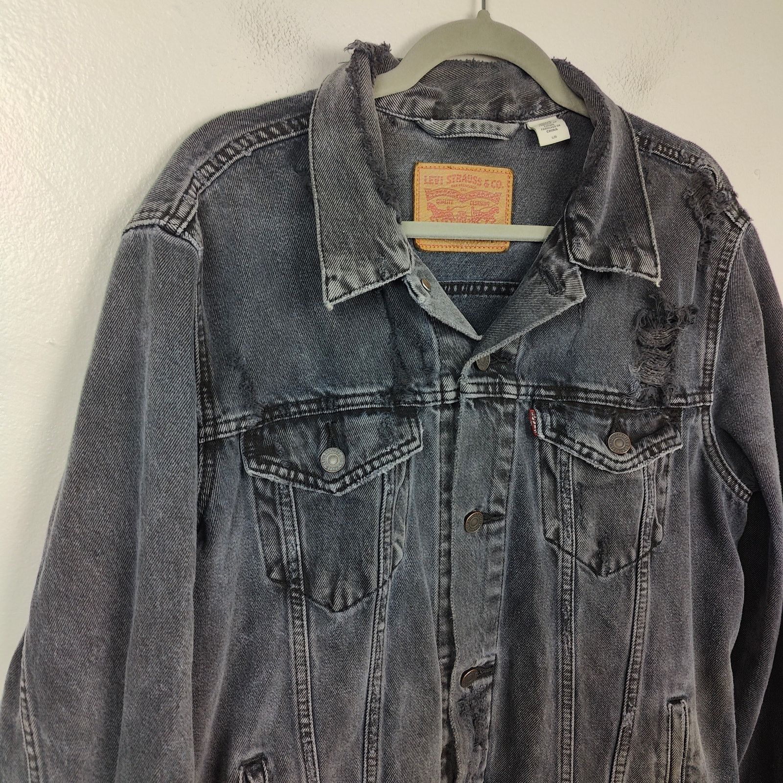 Levi's Levi's Trucker Jacket Mens Medium Charcoal Gray 90s Size US M / EU 48-50 / 2 - 2 Thumbnail