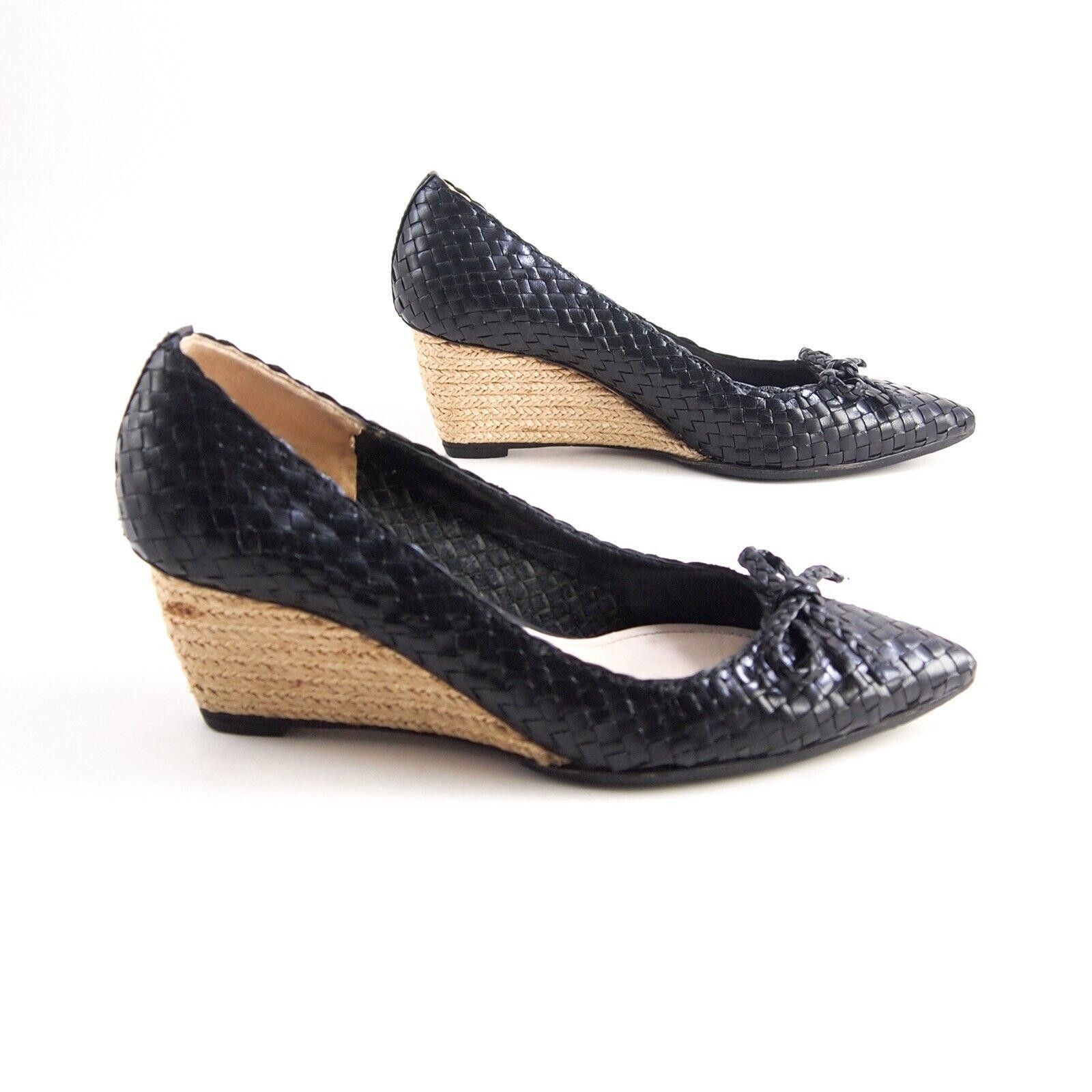Prada Prada Wedge Pumps Heels Black Braided Leather US 6 EU 36 Size US 6 / IT 36 - 7 Thumbnail
