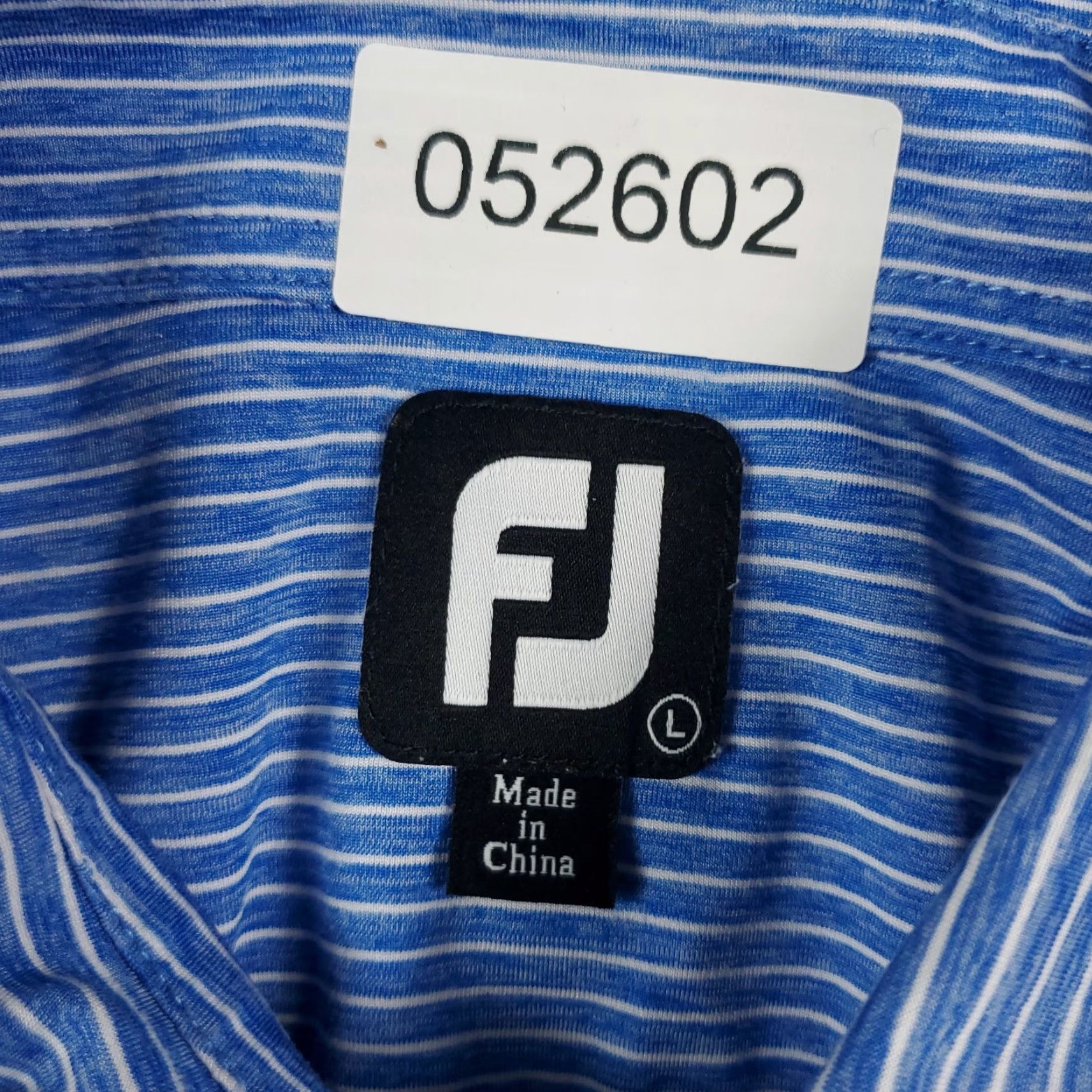 Footjoy FJ Polo Shirt Mens Large Blue Striped Short Sleeve Collared polo shirt Men Size US L / EU 52-54 / 3 - 7 Thumbnail