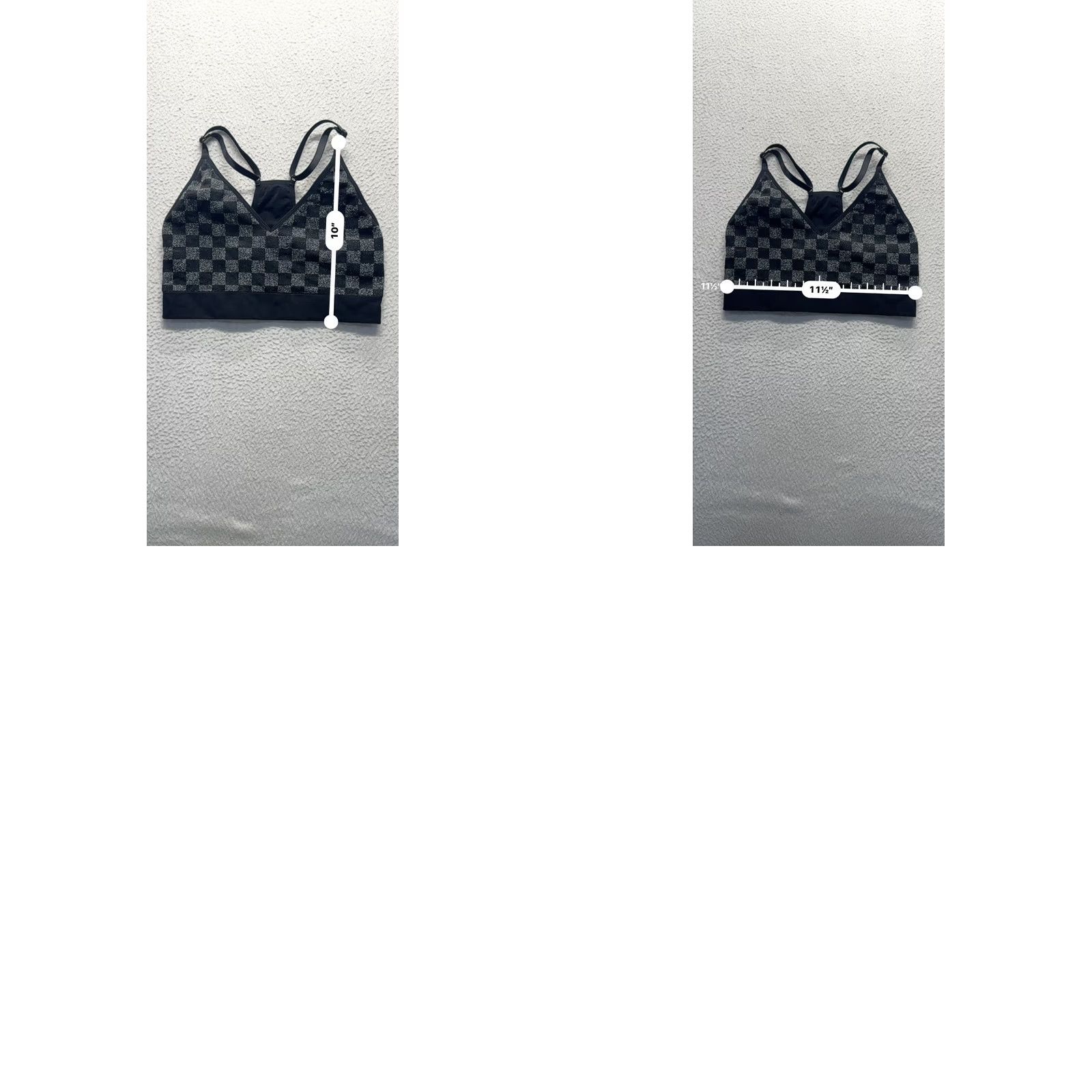 Pinko Pink Active Seamless Checkered Sports Bra M #9054 Womens Bra Medium Support, Adjustable Straps, Nylon, Black, Activewear Size ONE SIZE - 8 Thumbnail