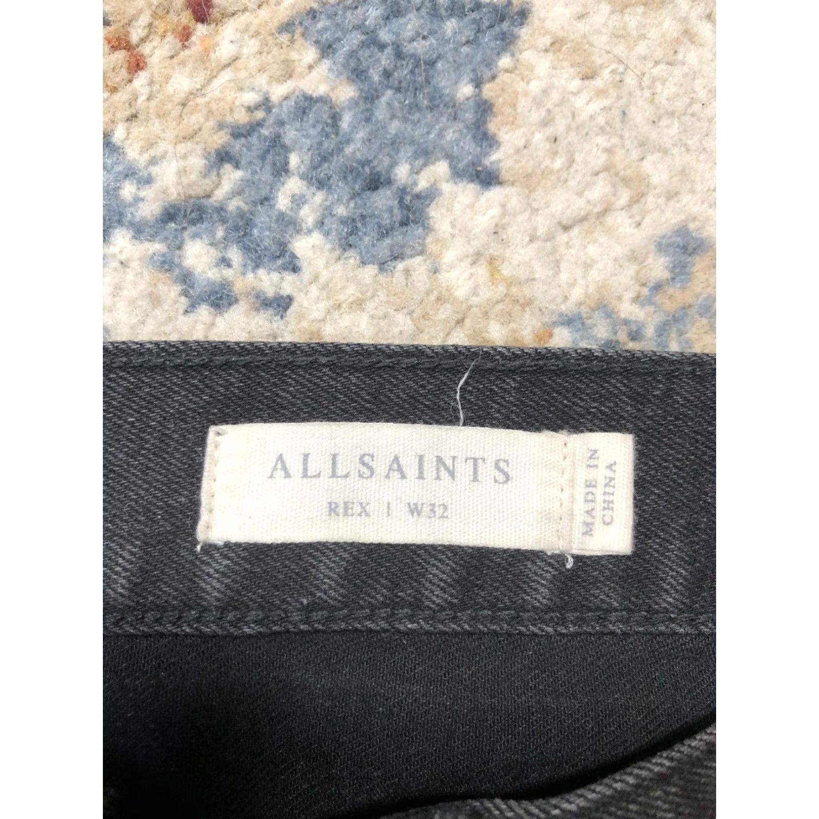 Allsaints AllSaints Jeans Rex Skinny Fit Distressed Denim Black Wash 32 Mens Size US 32 / EU 48 - 6 Thumbnail
