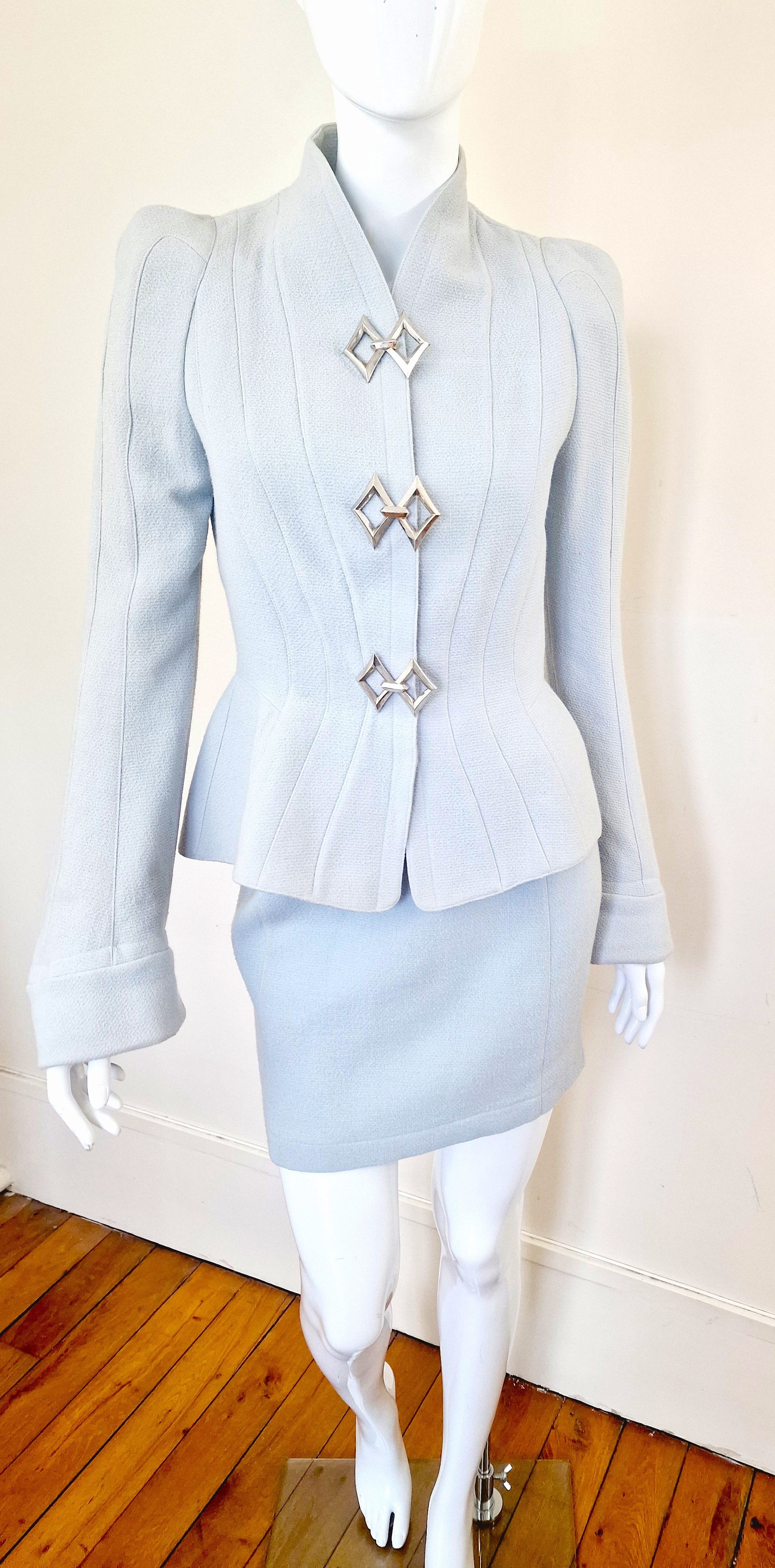 Thierry Mugler Thierry Mugler Metal Star Blue Couture XS Small Dress Suit Size XS / US 0-2 / IT 36-38 - 5 Thumbnail
