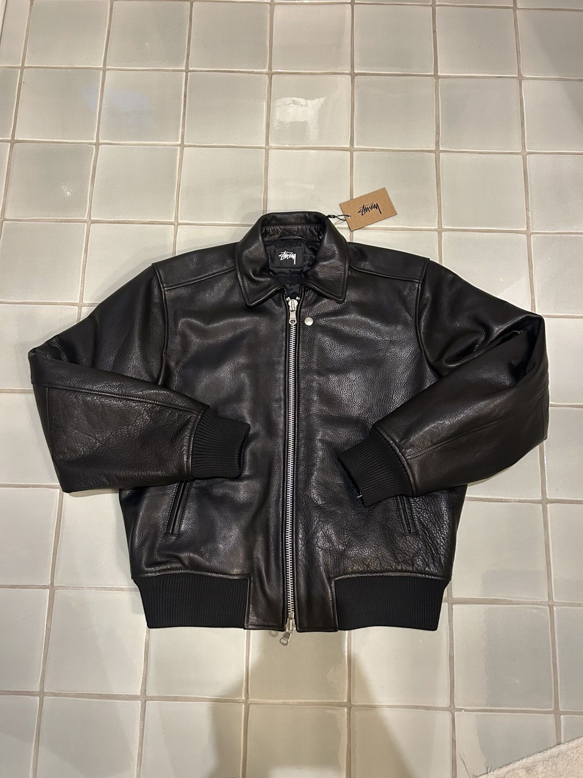 Stussy Stussy Leather Flight Jacket | Grailed