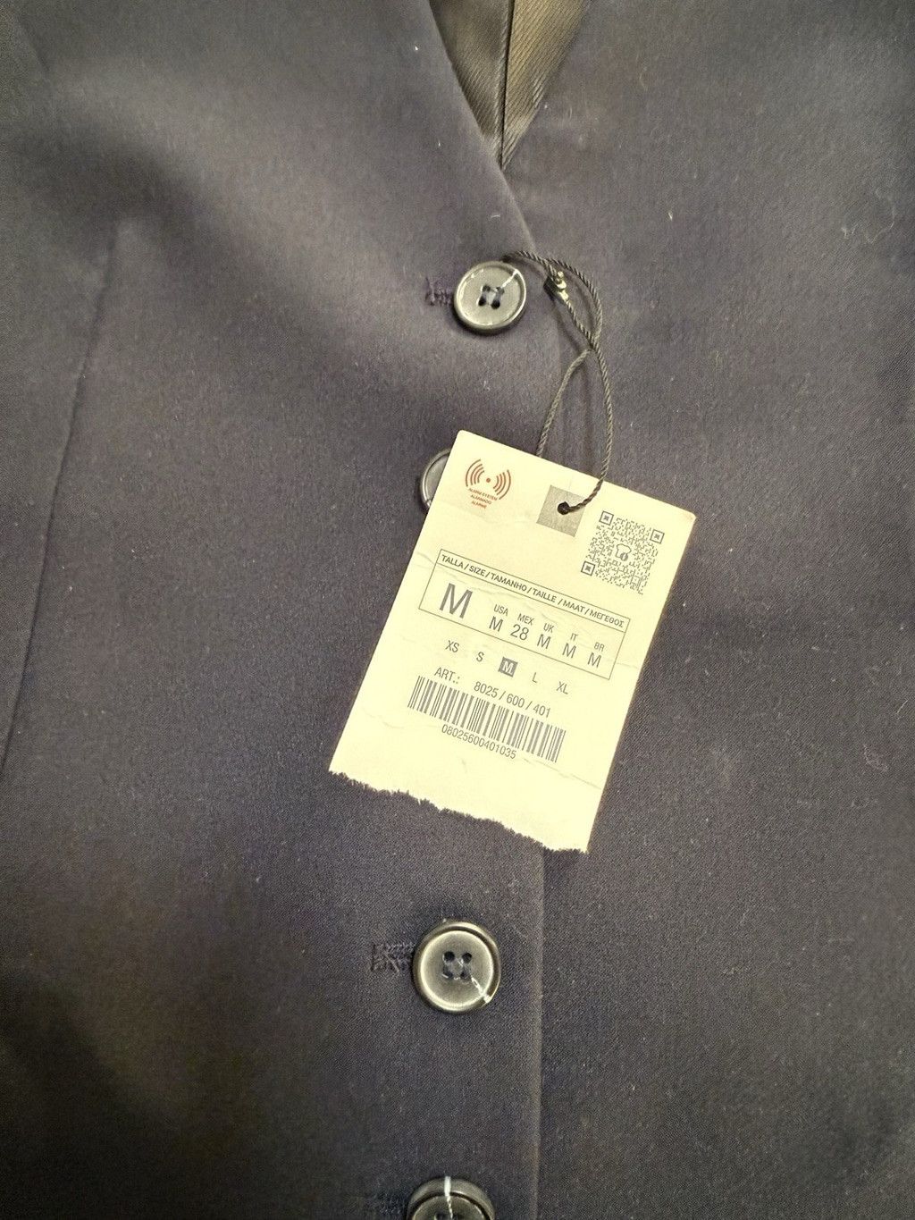 Zara Zara Navy Blue Tailored Short Waistcoat Vest V Neck M NWT Size M / US 6-8 / IT 42-44 - 5 Thumbnail