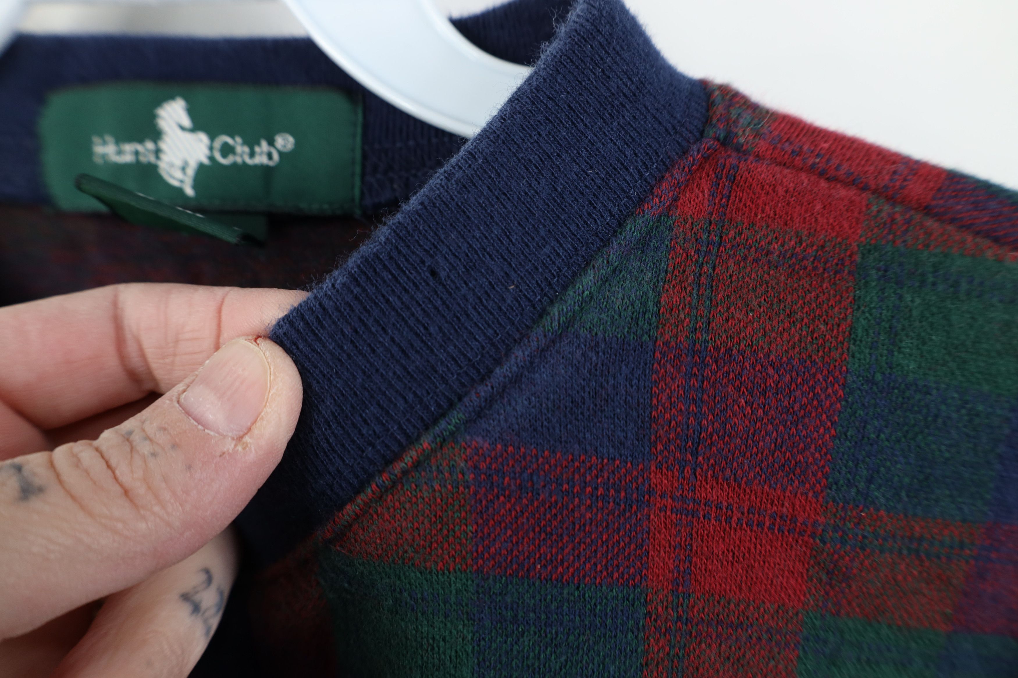 Vintage Vintage 90s Streetwear Flannel Henley T-Shirt Plaid Cotton Size US L / EU 52-54 / 3 - 5 Thumbnail
