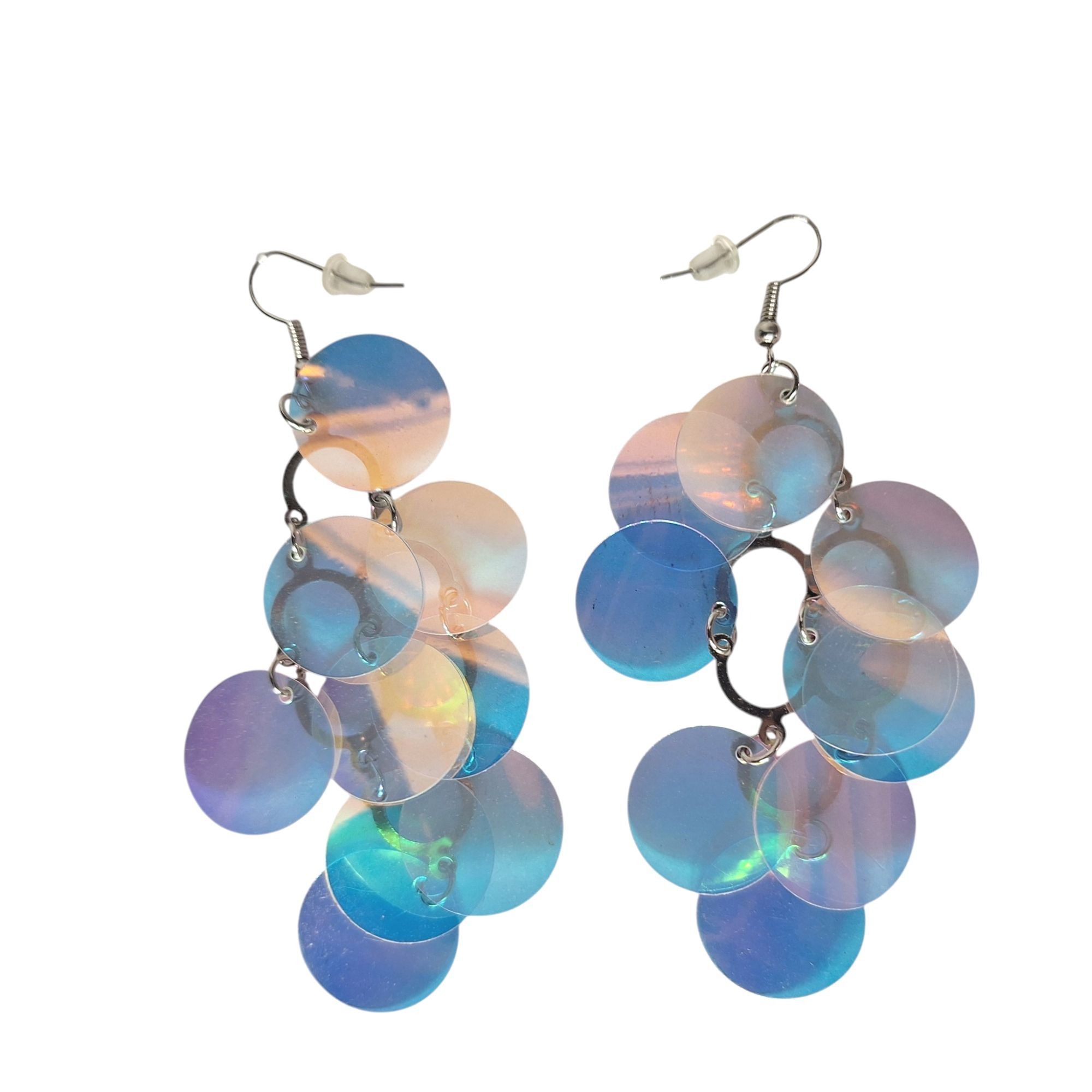 Other Iridescent Holographic Disc Dangle Earrings Mermaidcore Fest Size ONE SIZE - 1 Thumbnail