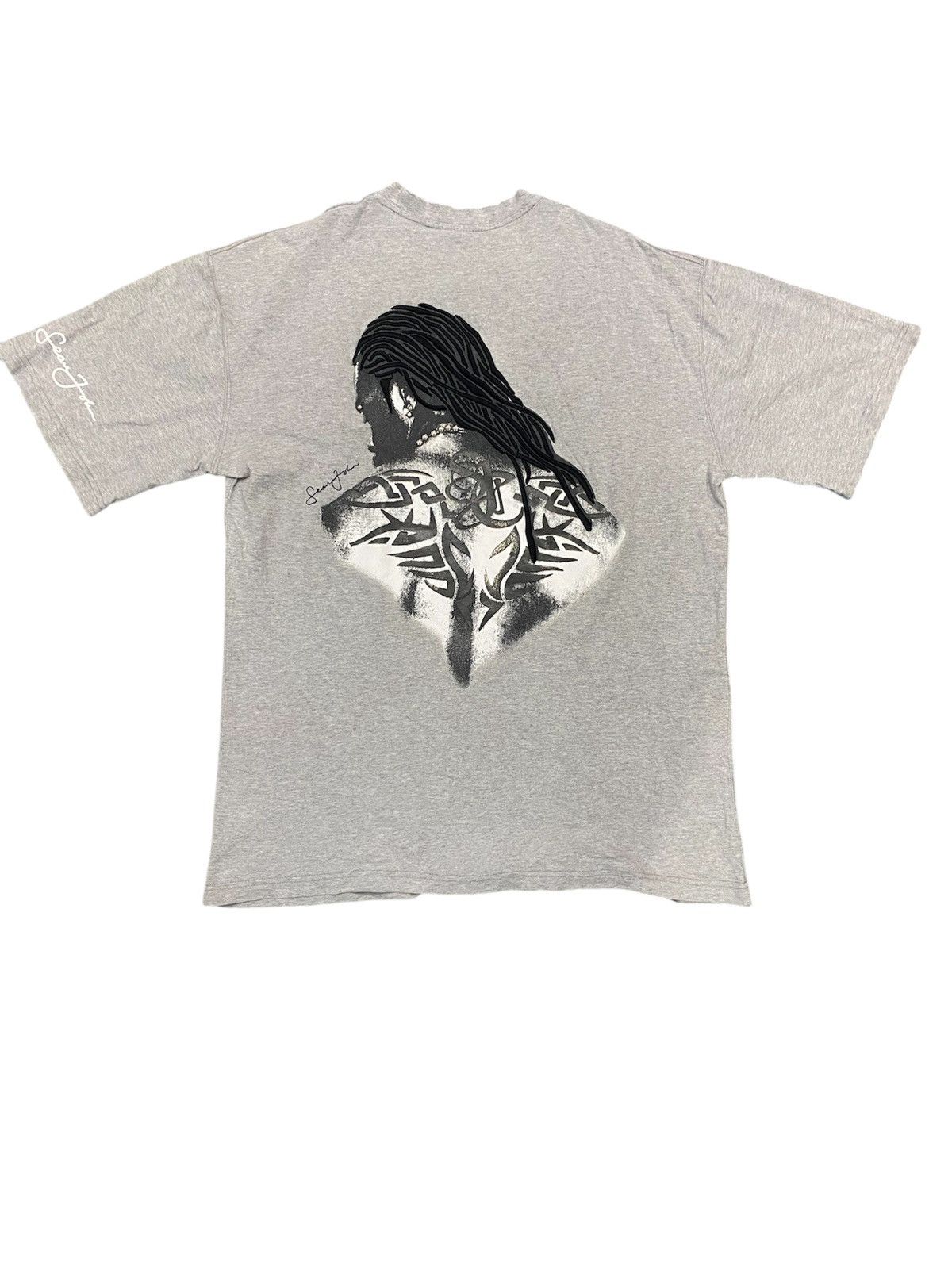 Japanese Brand 2000s Sean John Tribal tattoo embroidered hair tee Size US XL / EU 56 / 4 - 1 Thumbnail