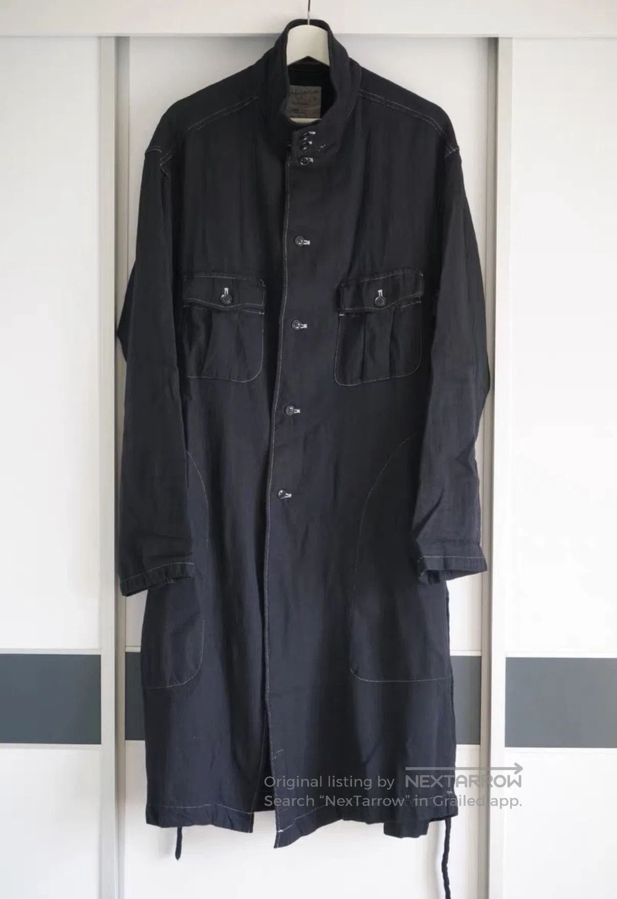 Yohji Yamamoto Black Long Button. Size US XL / EU 56 / 4 - 1 Thumbnail